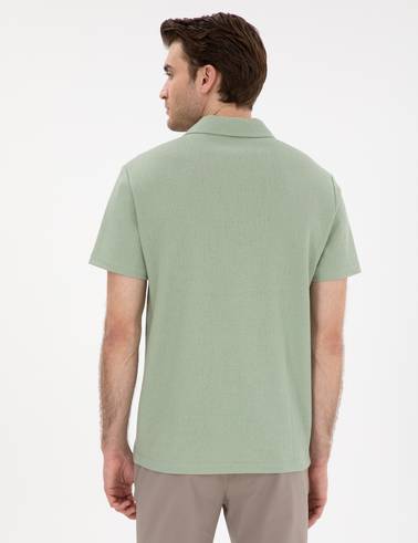 Çağla Yeşili Slim Fit Polo Yaka Tişört