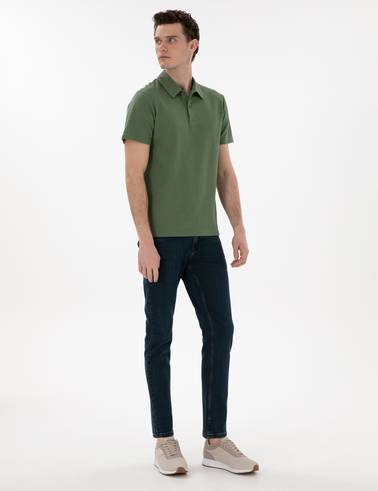 Haki Slim Fit Polo Yaka Tişört