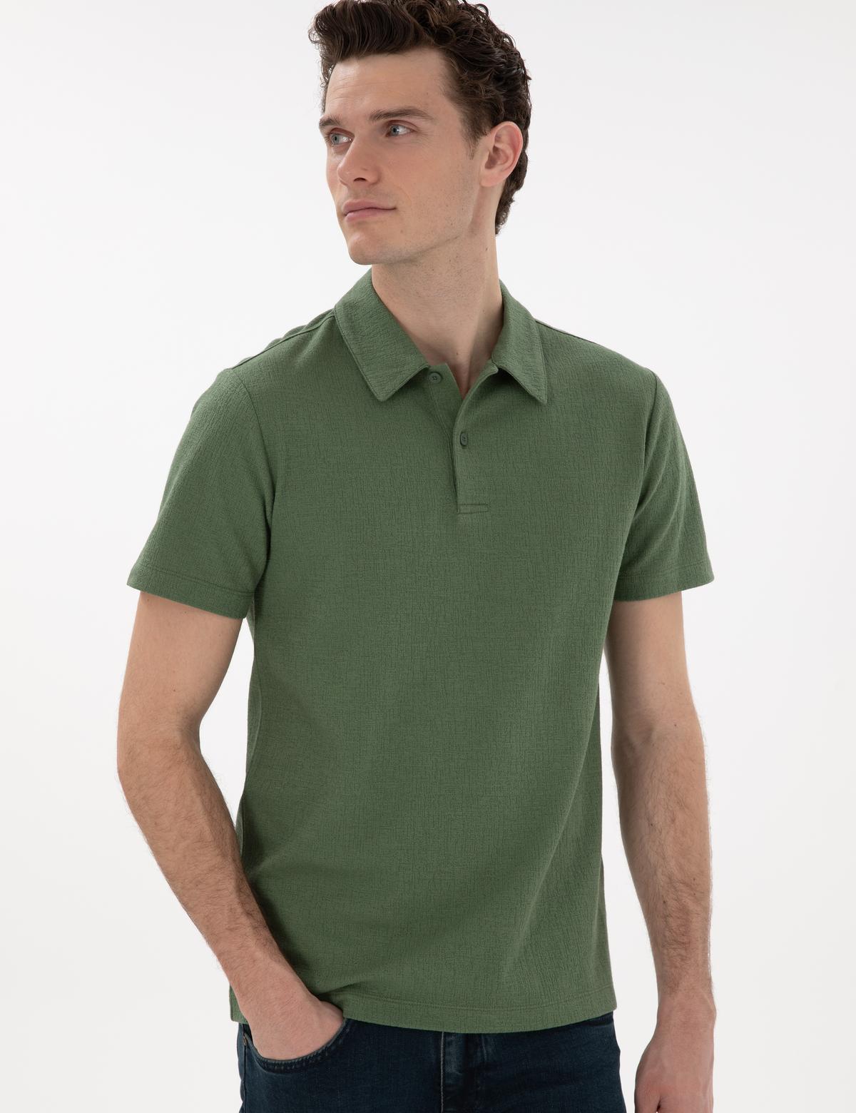 Haki Slim Fit Polo Yaka Tişört - 50307581010