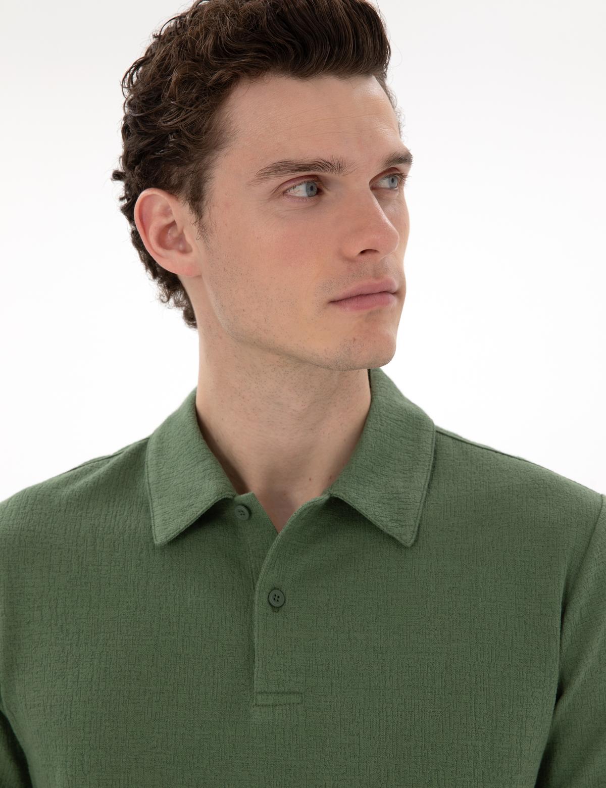 Haki Slim Fit Polo Yaka Tişört - 50307581010