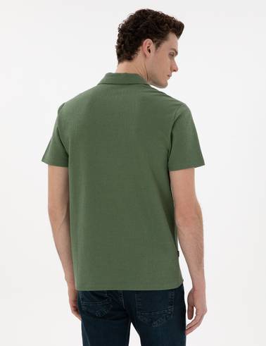 Haki Slim Fit Polo Yaka Tişört