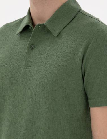 Haki Slim Fit Polo Yaka Tişört