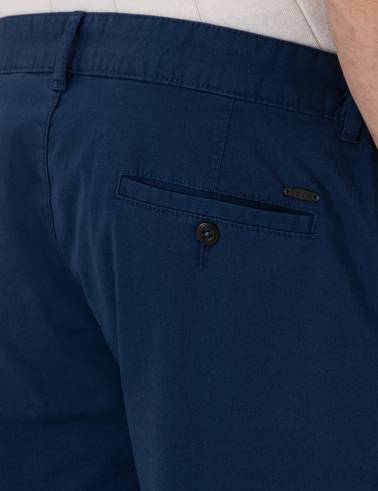 İndigo Slim Fit Beli Lastikli Kanvas Pantolon