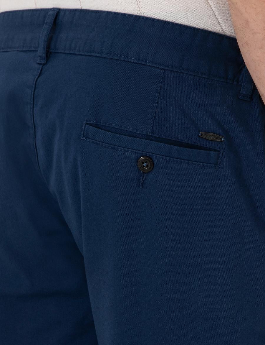 İndigo Slim Fit Beli Lastikli Kanvas Pantolon