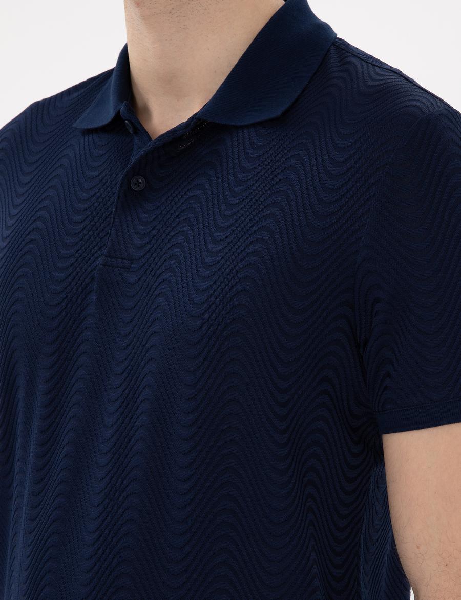 Lacivert Slim Fit Polo Yaka Tişört