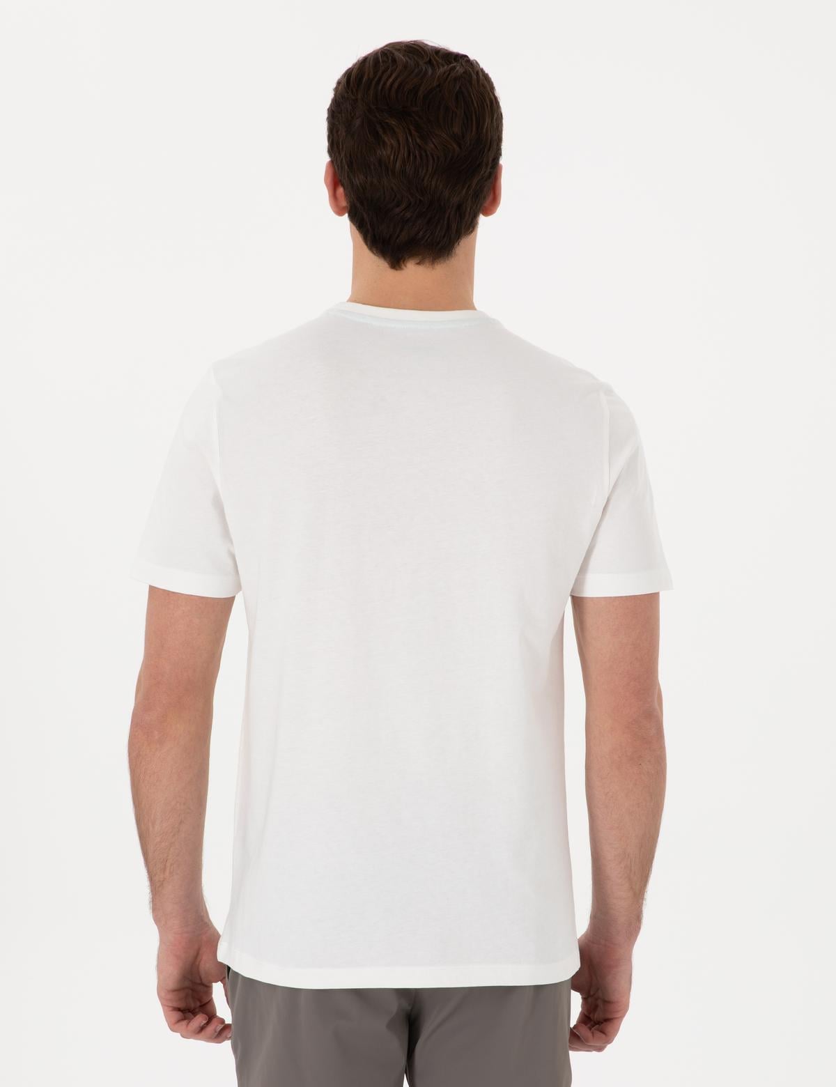 Ekru Regular Fit Isıya Duyarlı Renk Değiştiren Baskı Çerçeveli Tişört - 50302622193