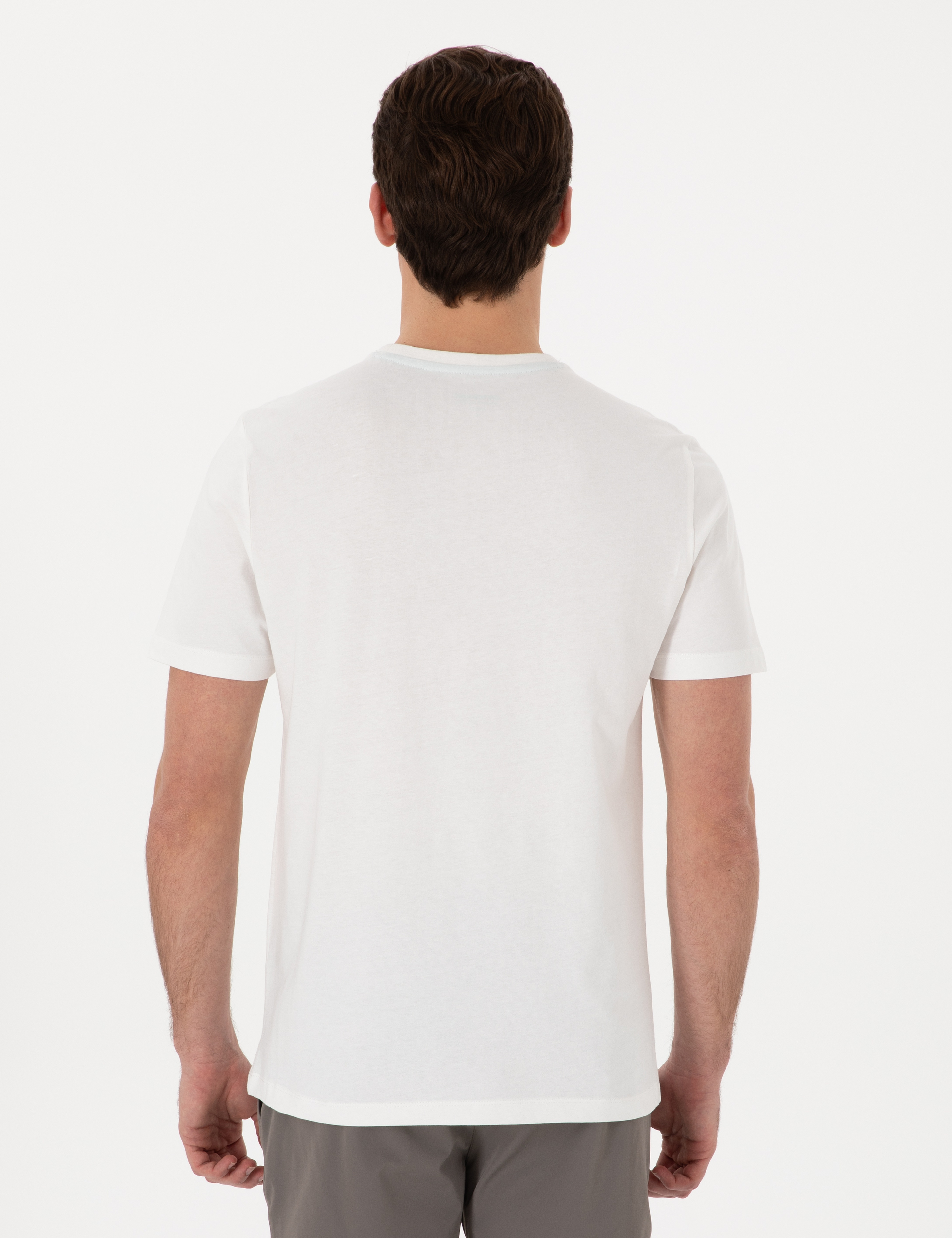 Ekru Regular Fit Isıya Duyarlı Renk Değiştiren Baskı Çerçeveli Tişört