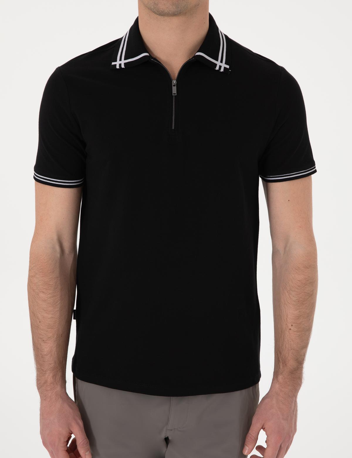 Siyah Slim Fit Tişört - 50302607037