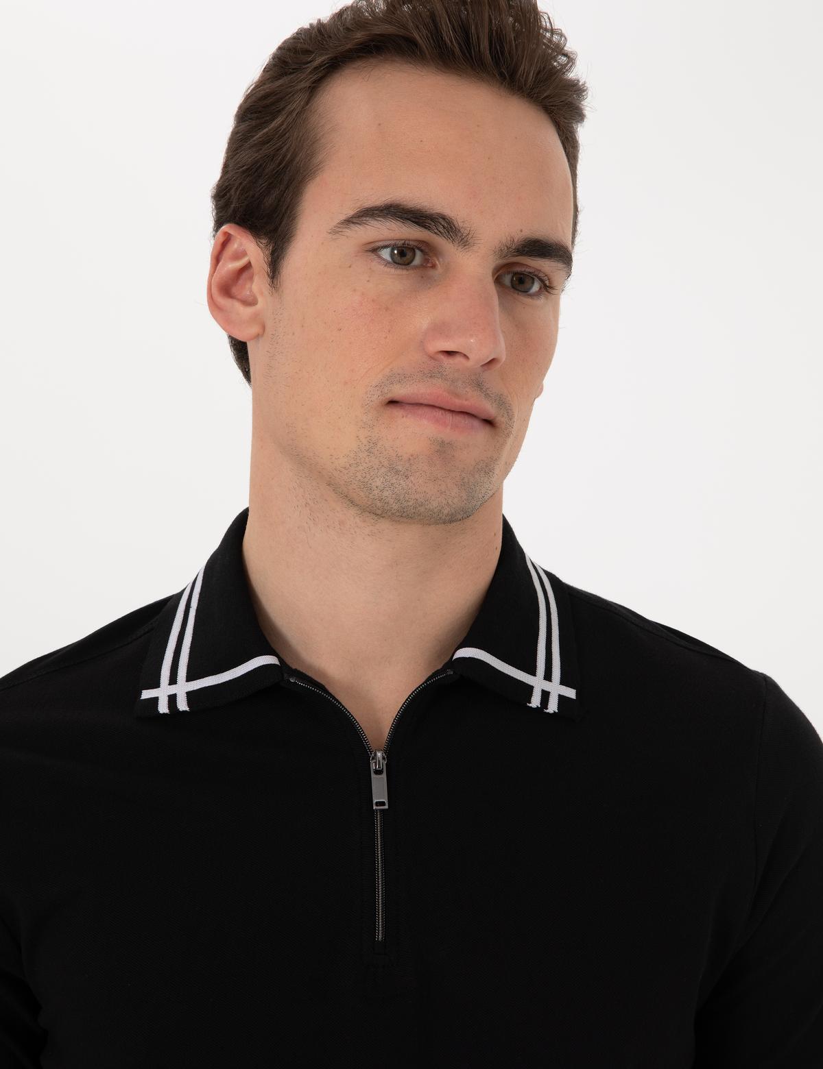 Siyah Slim Fit Tişört - 50302607037