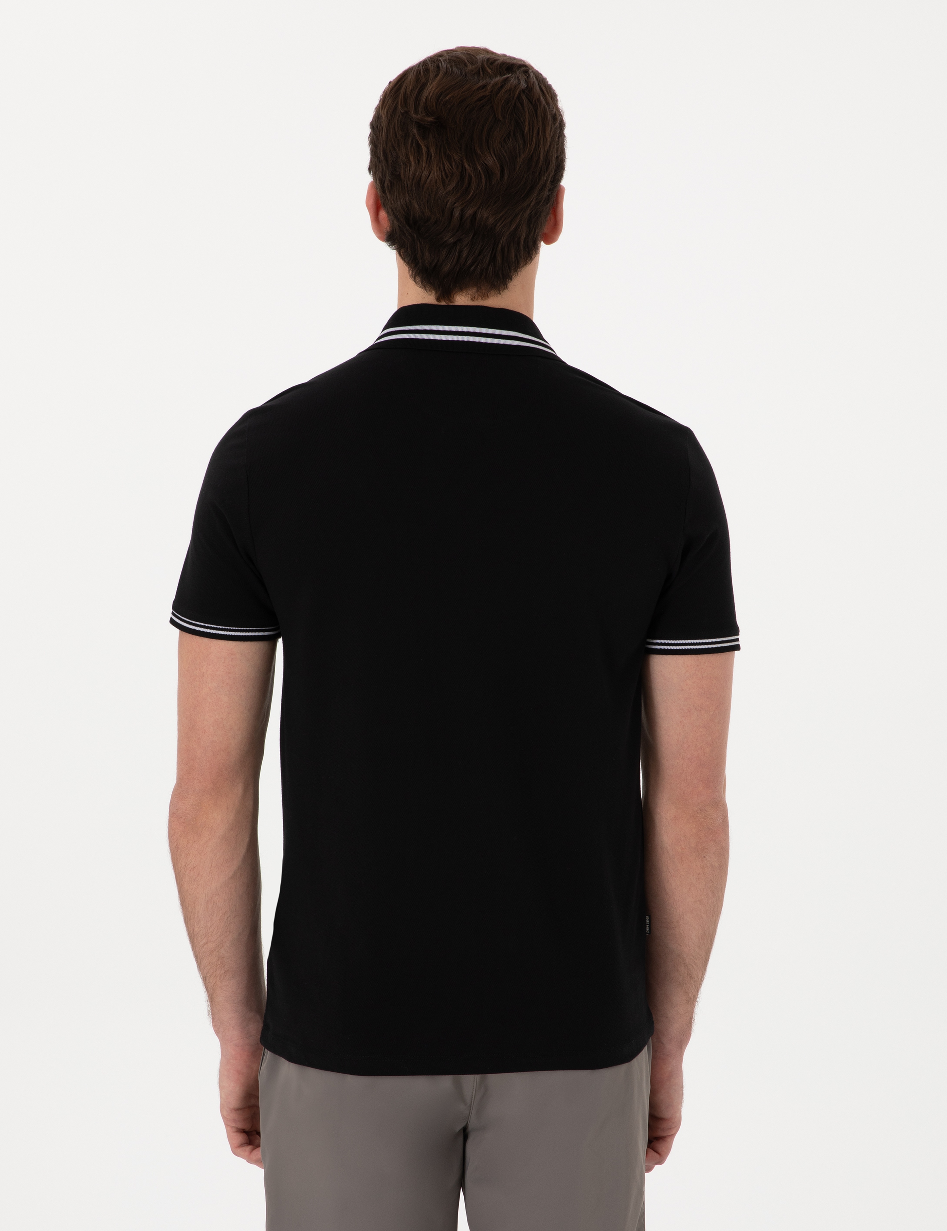 Siyah Slim Fit Tişört - Image 5