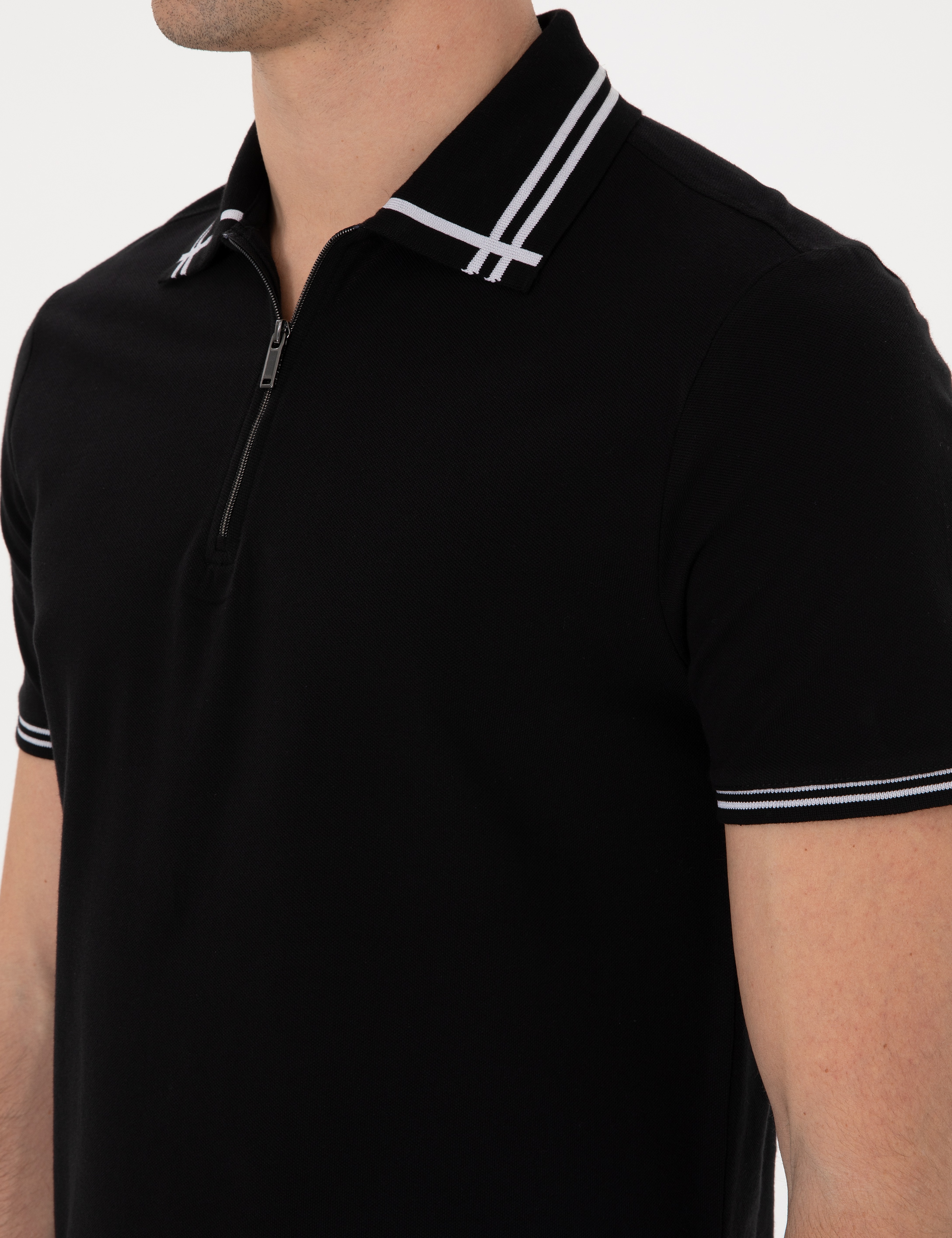 Siyah Slim Fit Tişört - Image 7