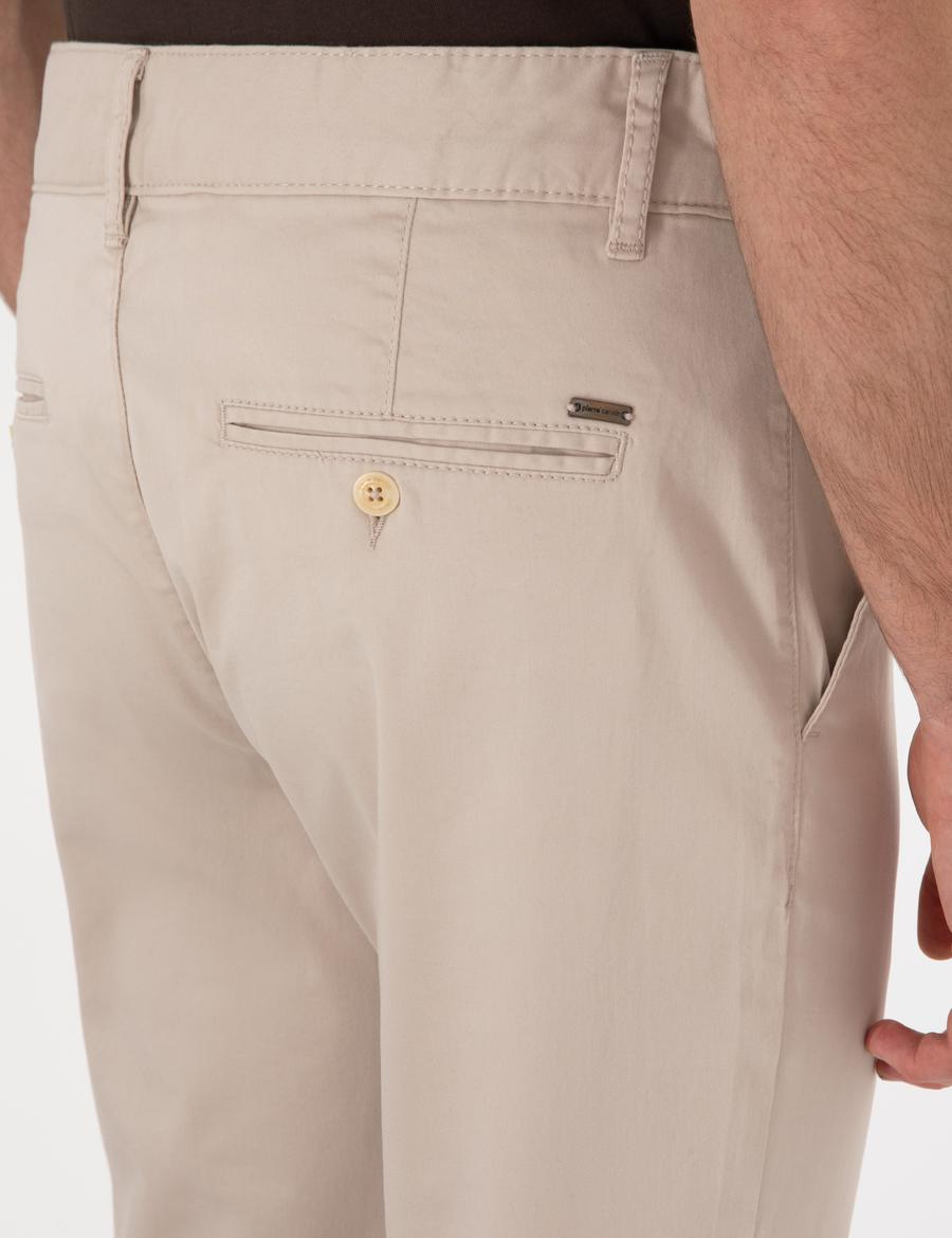 Bej Regular Fit Basic Kanvas Pantolon