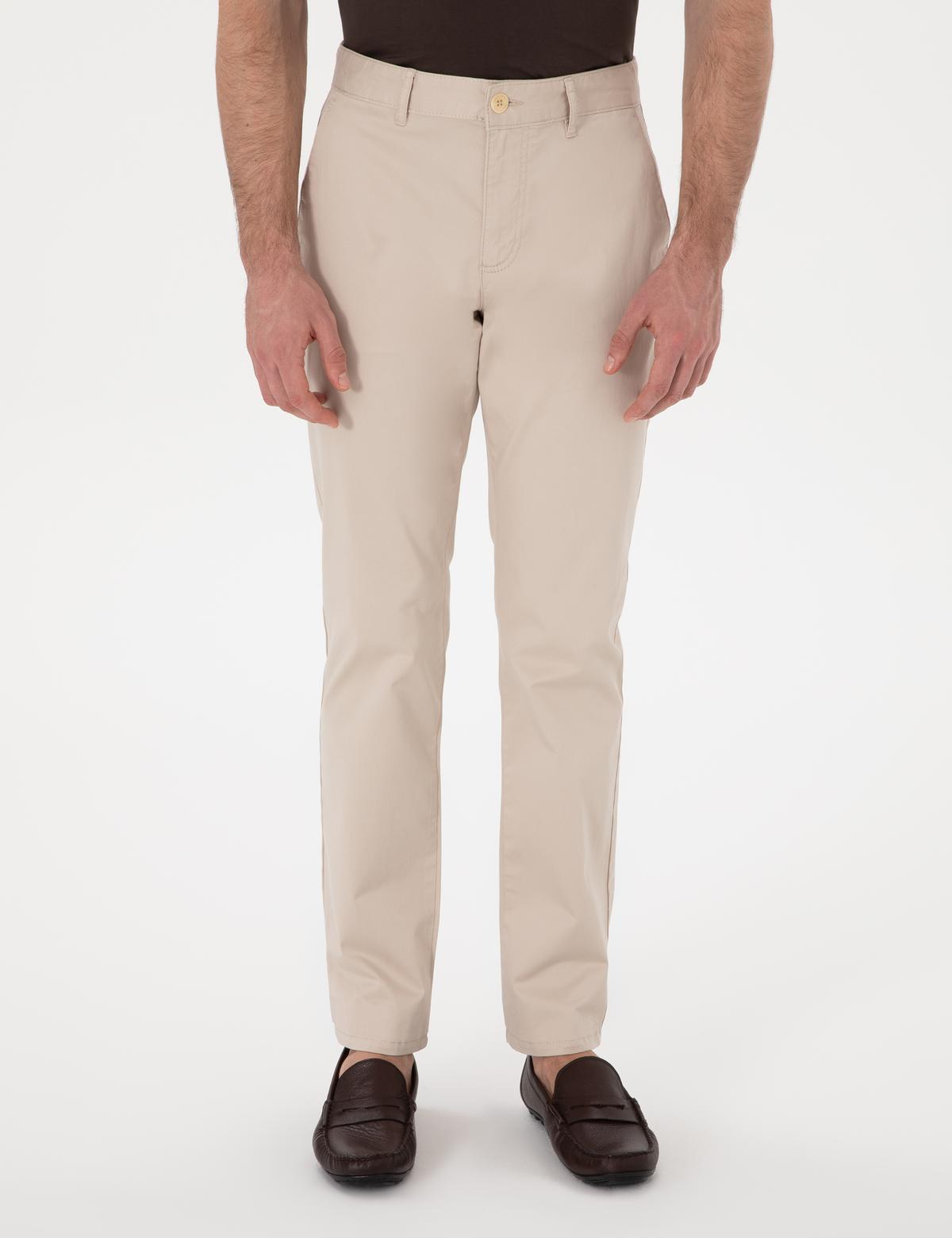 Bej Regular Fit Basic Kanvas Pantolon - 50305473108