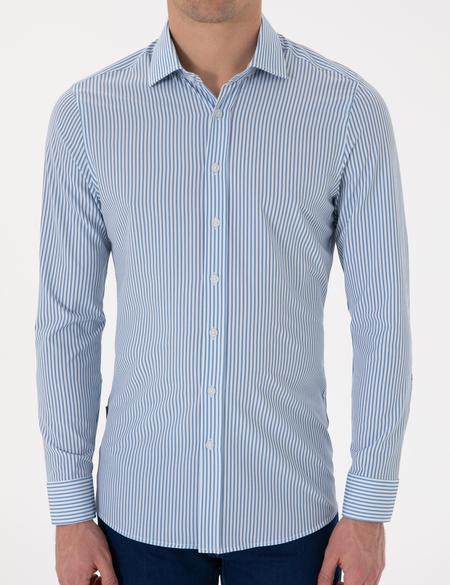 Mavi Likralı Ex. Slim Fit Uzun Kollu Gömlek - 50303897001