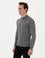 Gri Melanj Slim Fit Çeyrek Yaka Basic Triko Kazak