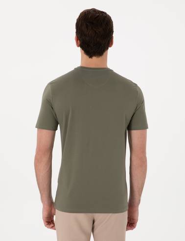 Haki Slim Fit Merserize Basic Tişört
