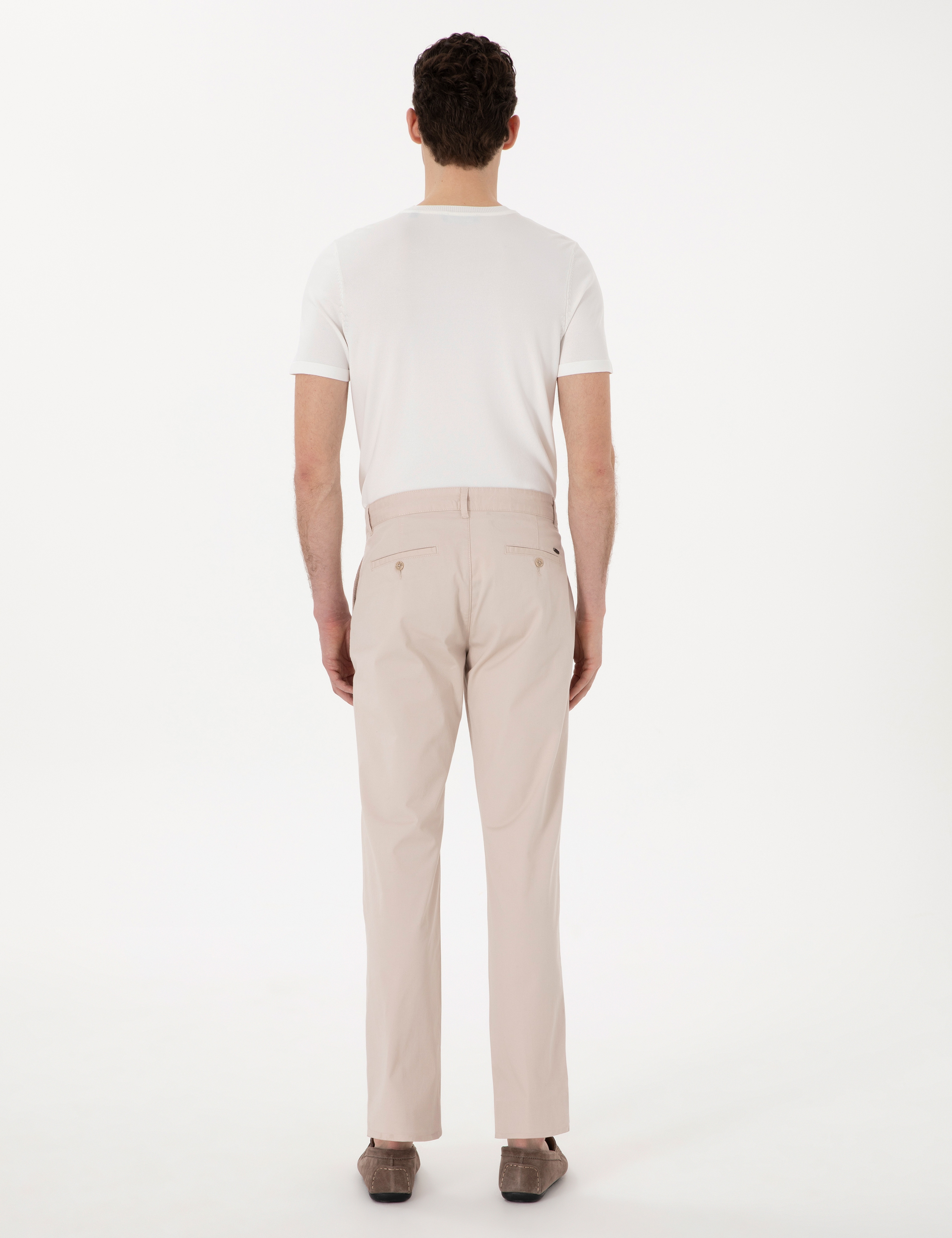 Bej Regular Fit Basic Kanvas Pantolon - Image 4