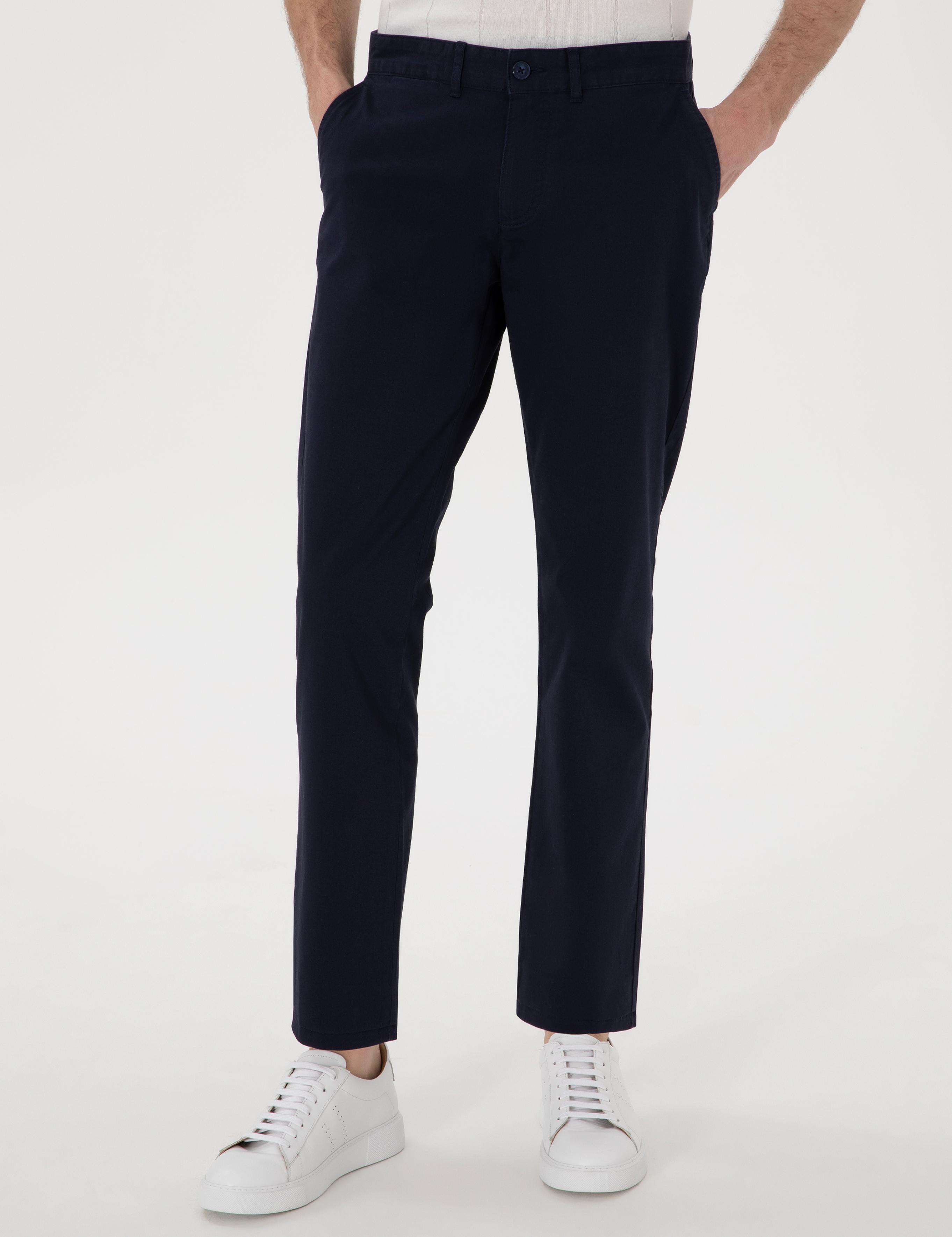 Lacivert Regular Fit Basic Kanvas Pantolon