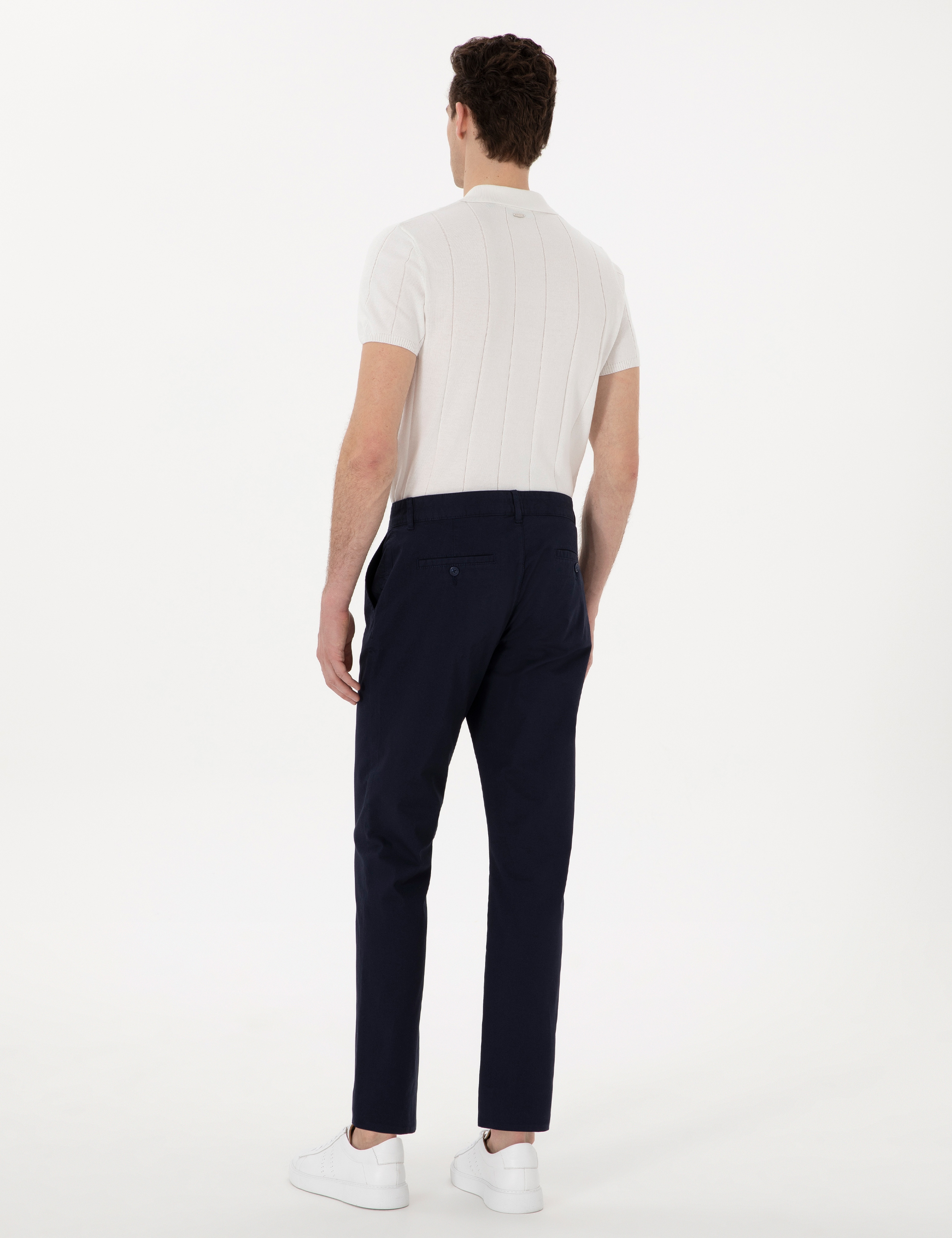 Lacivert Regular Fit Basic Kanvas Pantolon - Image 4