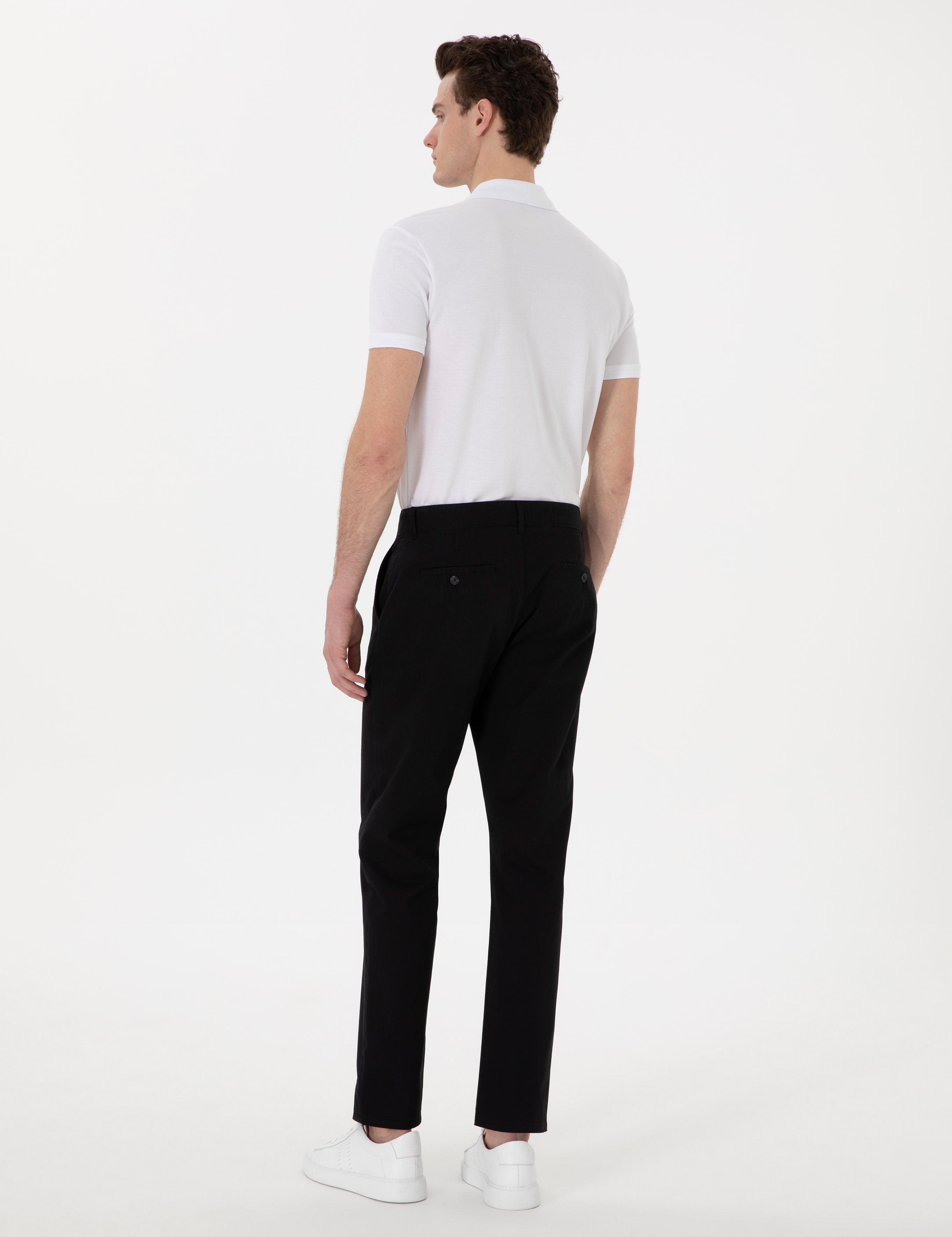 Siyah Regular Fit Basic Kanvas Pantolon