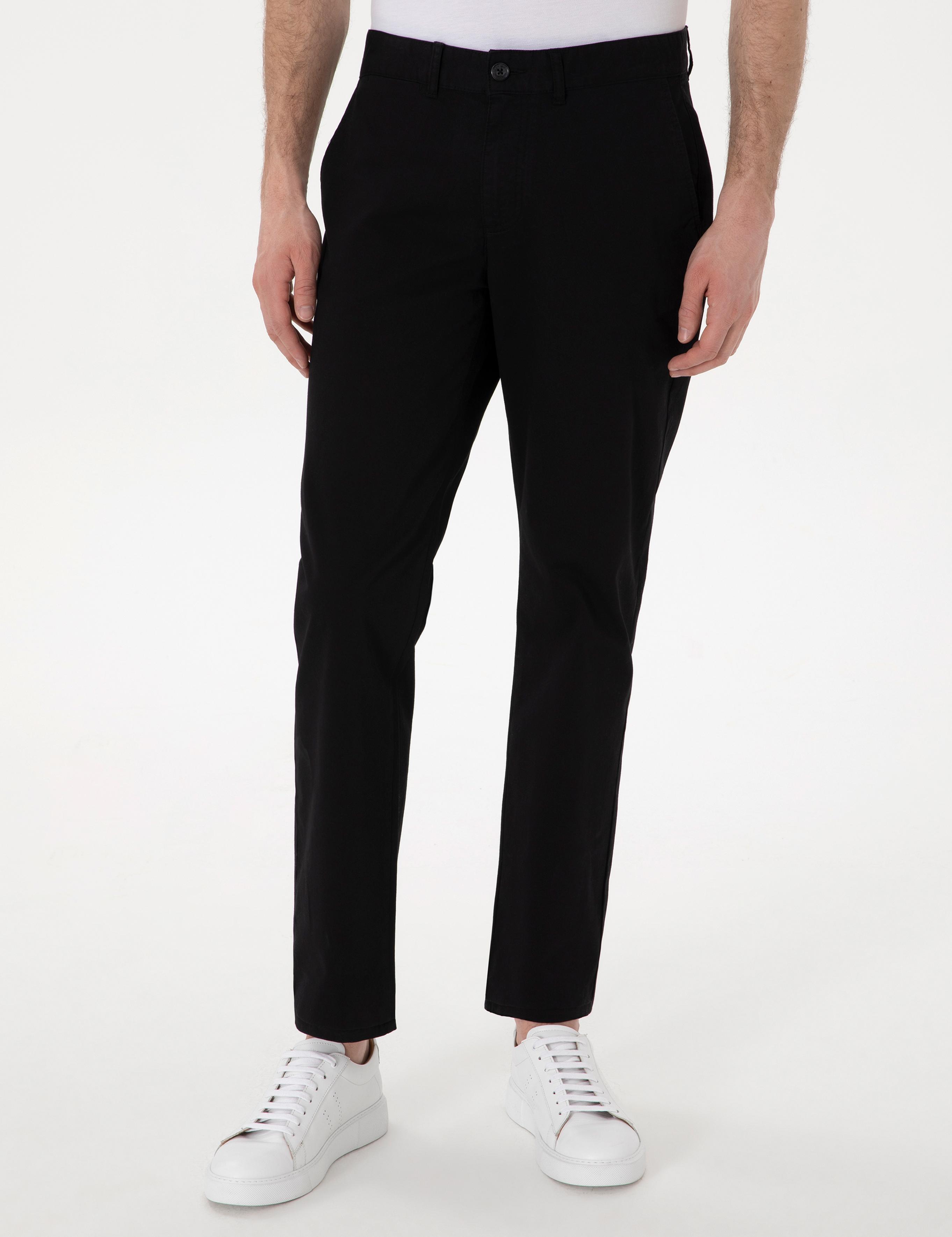 Siyah Regular Fit Basic Kanvas Pantolon