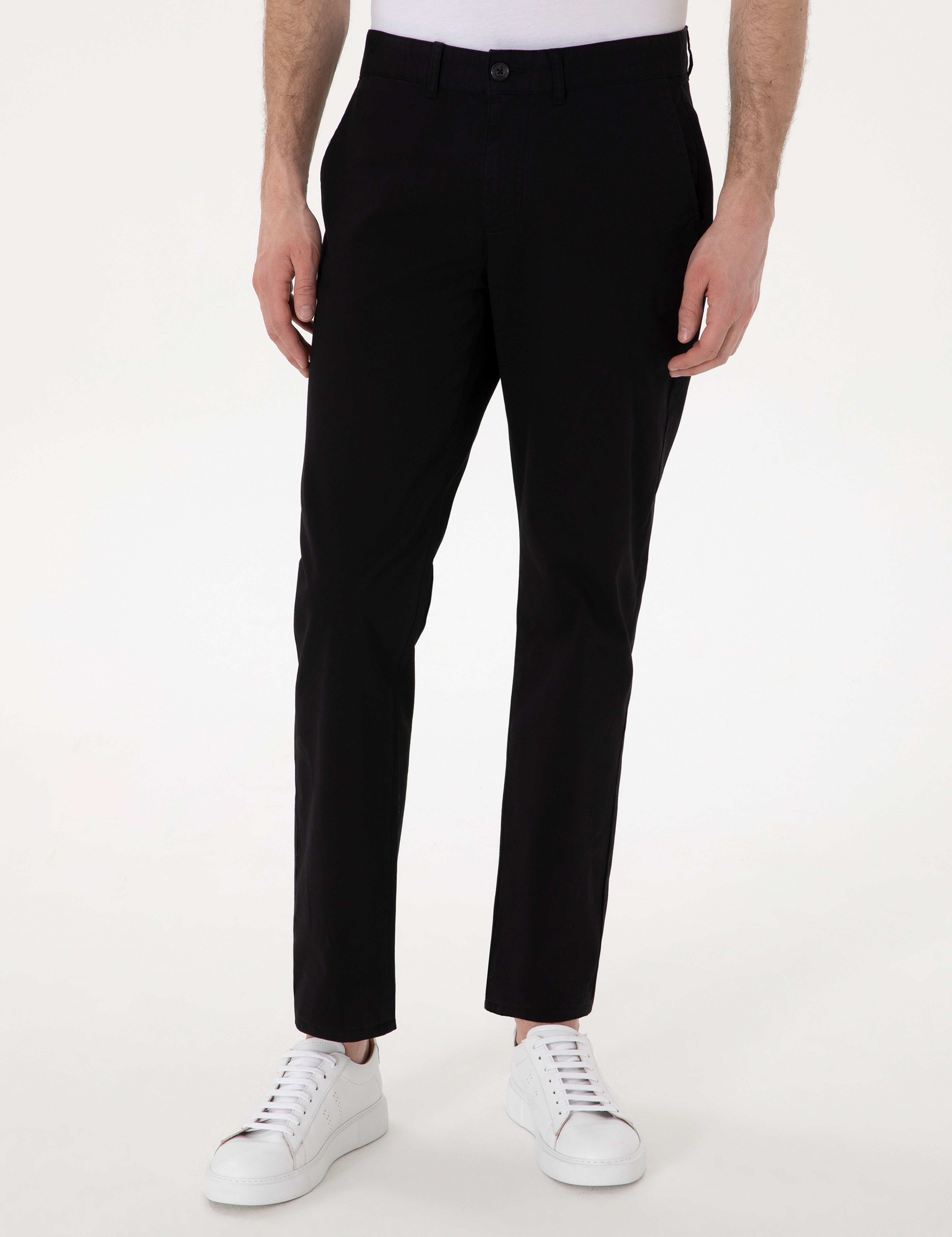 Siyah Regular Fit Basic Kanvas Pantolon - Image 2