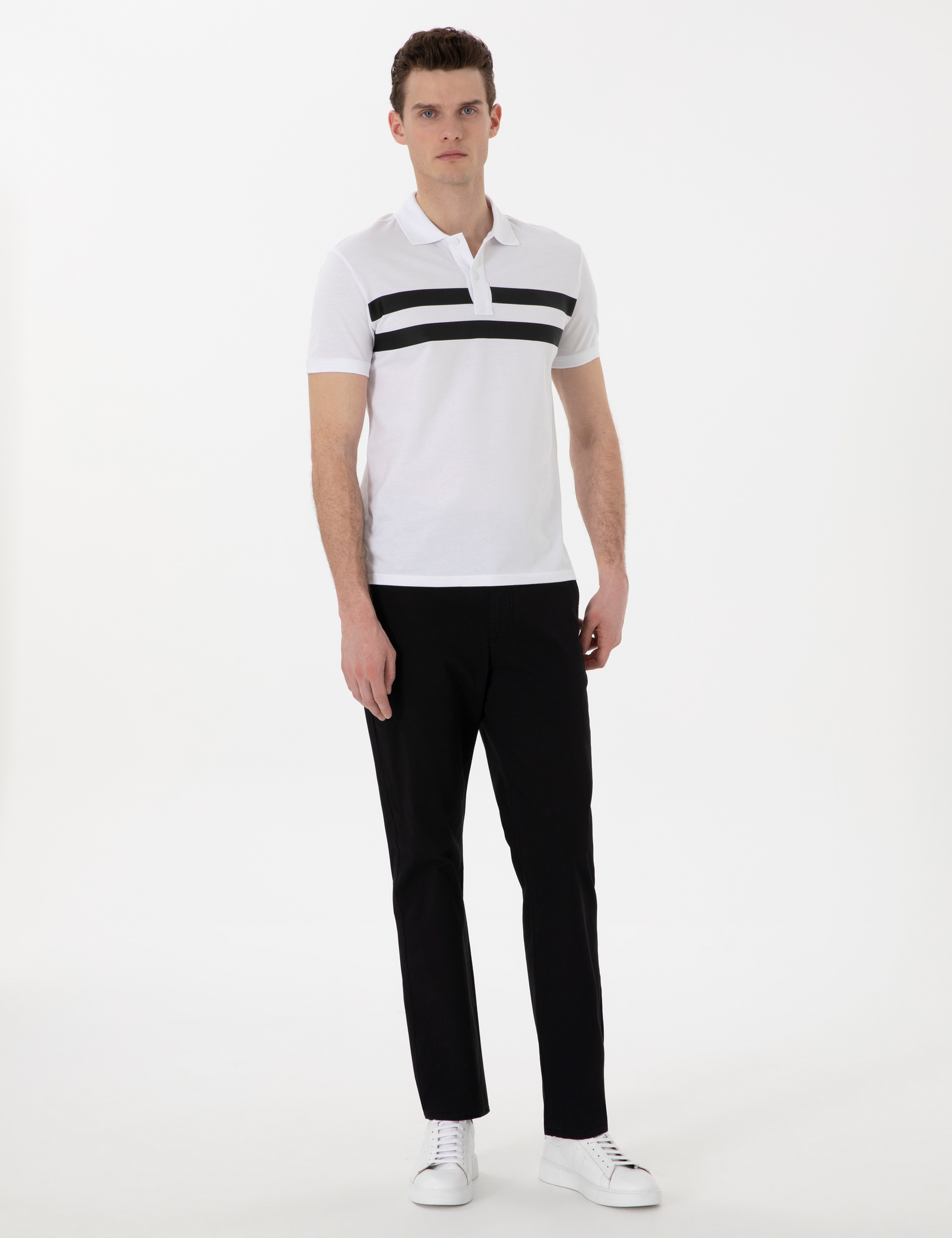 Siyah Regular Fit Basic Kanvas Pantolon - Image 1