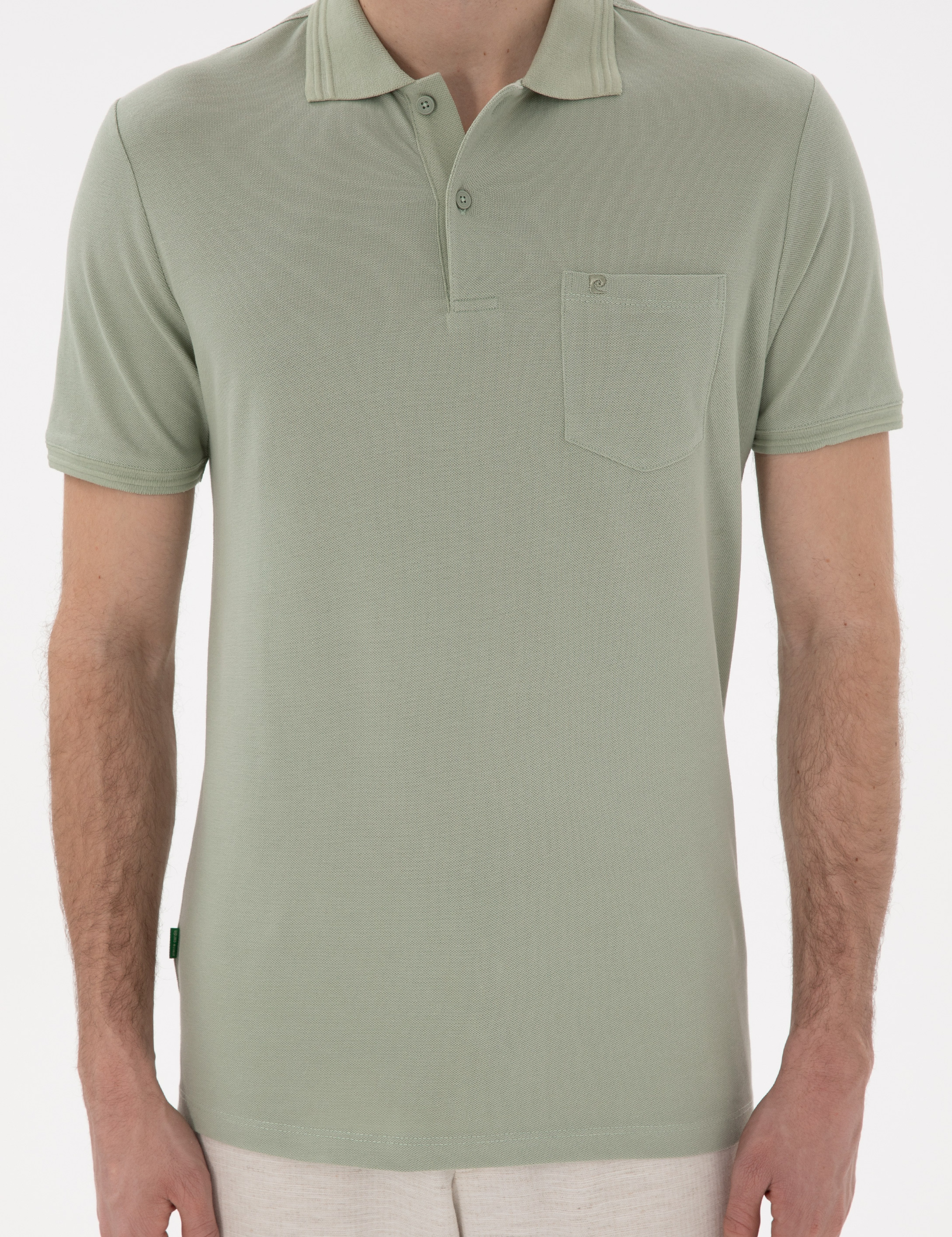 Çağla Regular Fit %100 Pamuk Cepli Düğmeli Polo Yaka Basic Tişört - Image 6
