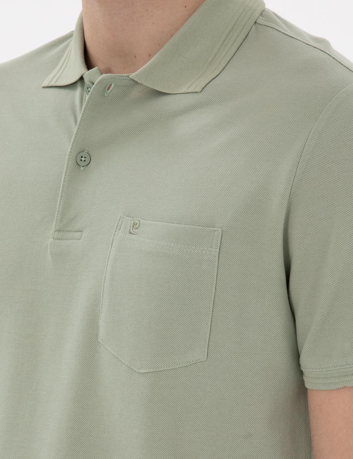 Çağla Yeşili Regular Fit %100 Pamuk Polo Yaka Basic Tişört - 50306552064