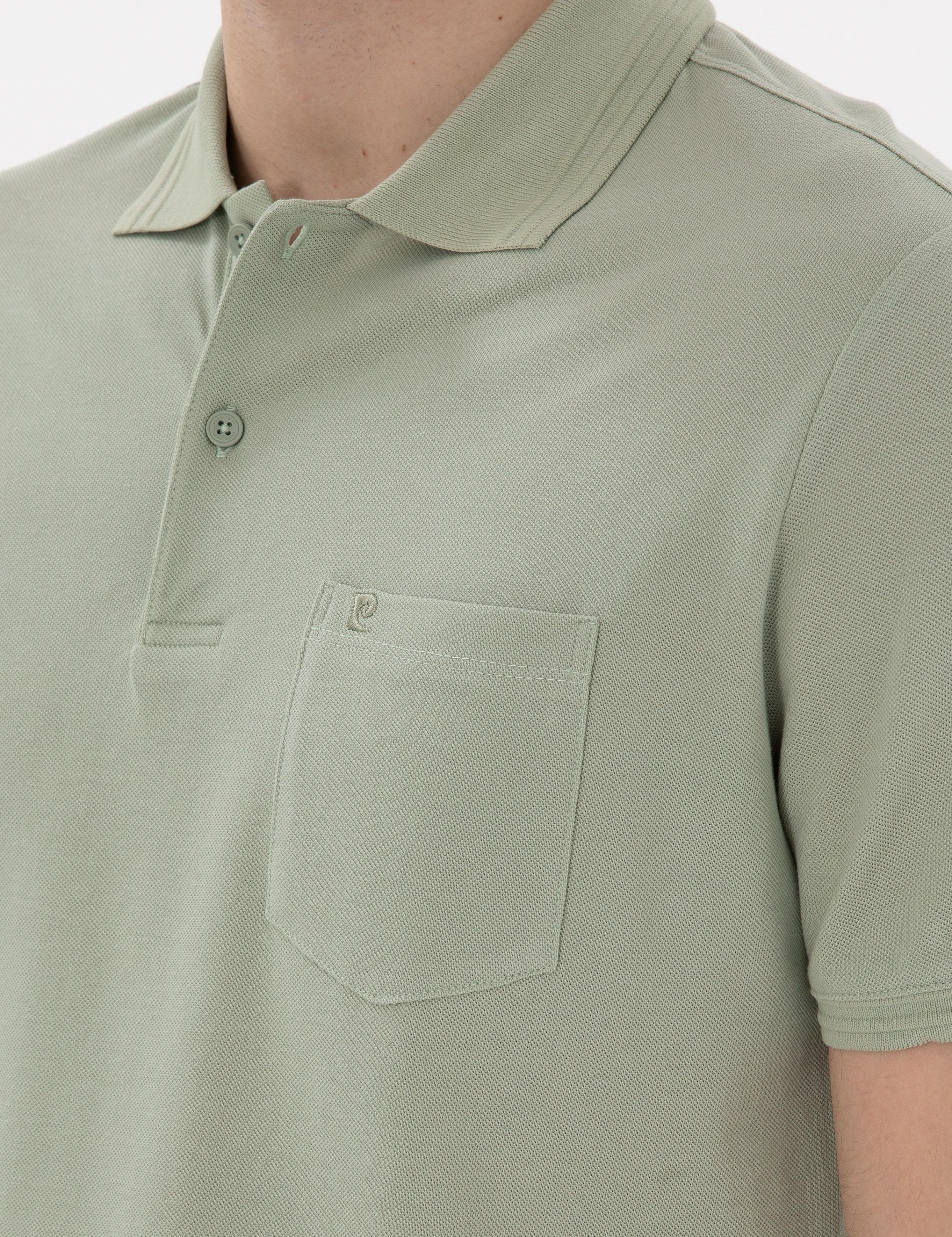 Çağla Yeşili Regular Fit %100 Pamuk Polo Yaka Basic Tişört