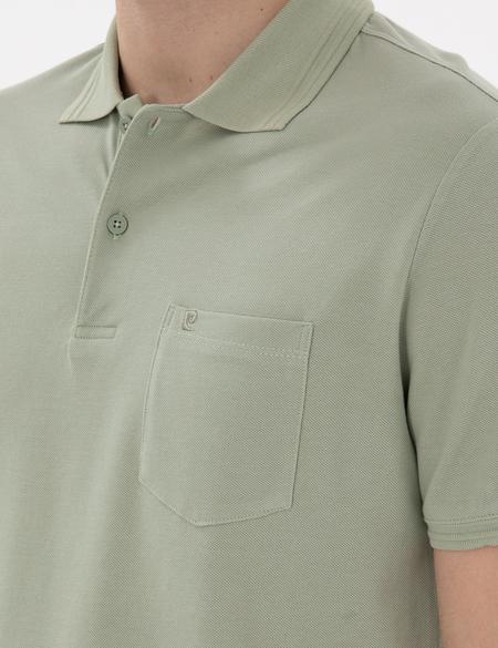 Çağla Yeşili Regular Fit %100 Pamuk Polo Yaka Basic Tişört - 50306552064