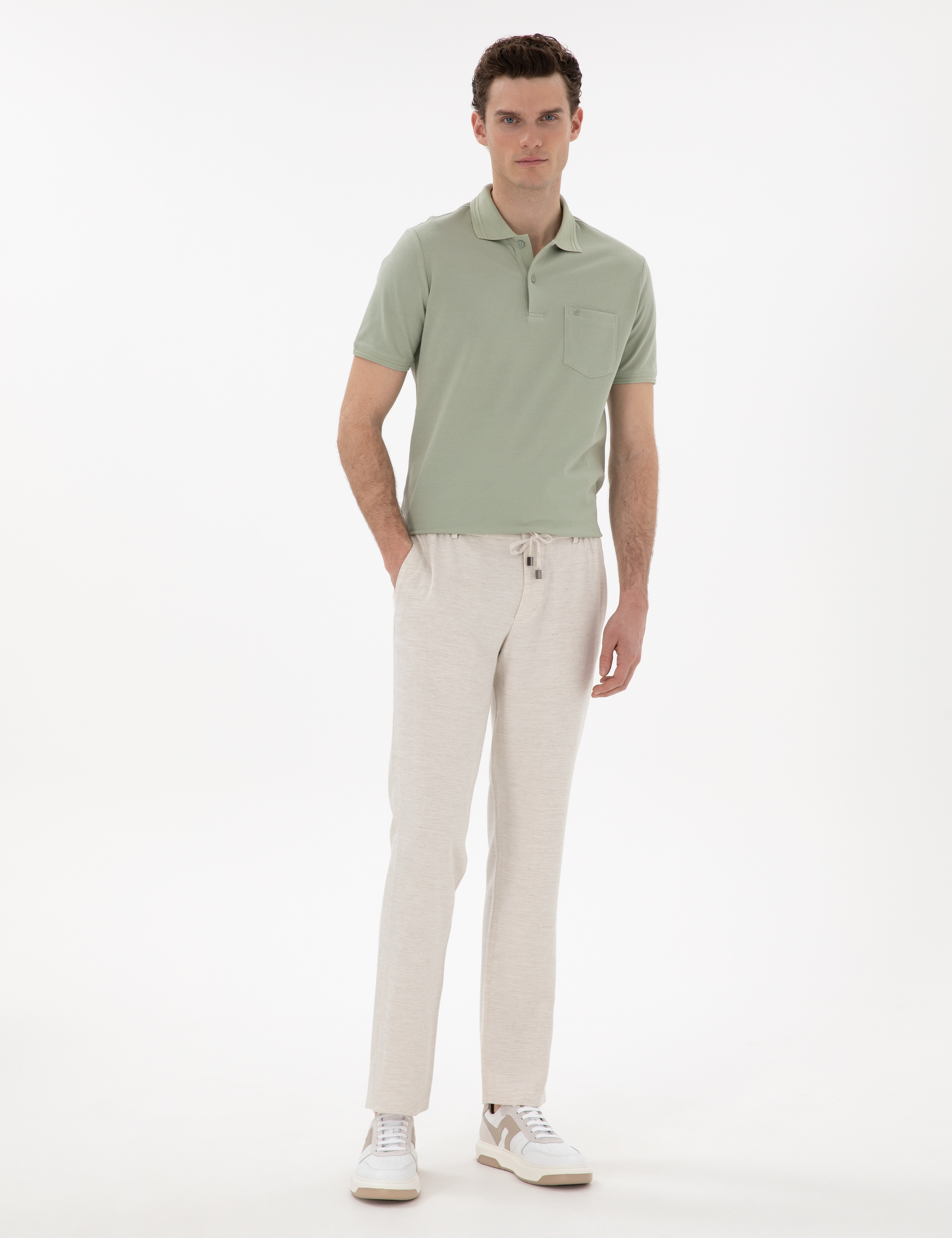 Çağla Regular Fit %100 Pamuk Cepli Düğmeli Polo Yaka Basic Tişört - Image 4