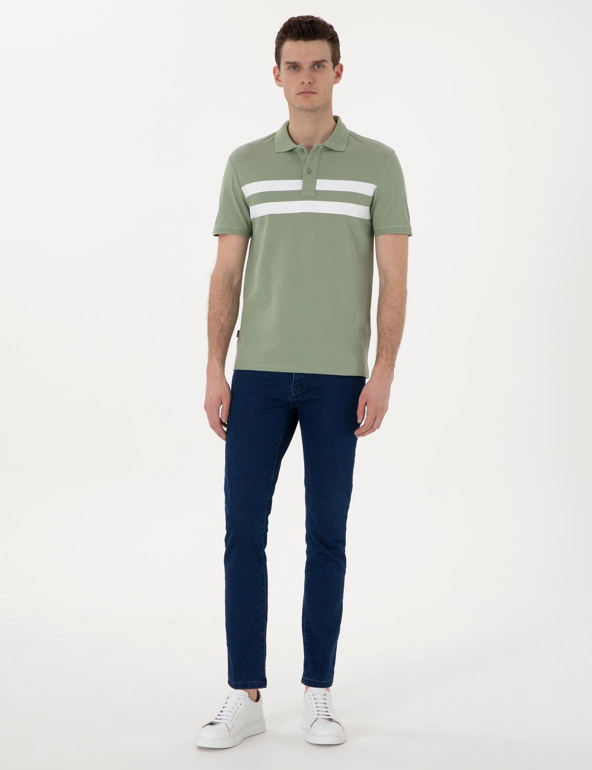 Yeşil Slim Fit Tişört - 50310154026