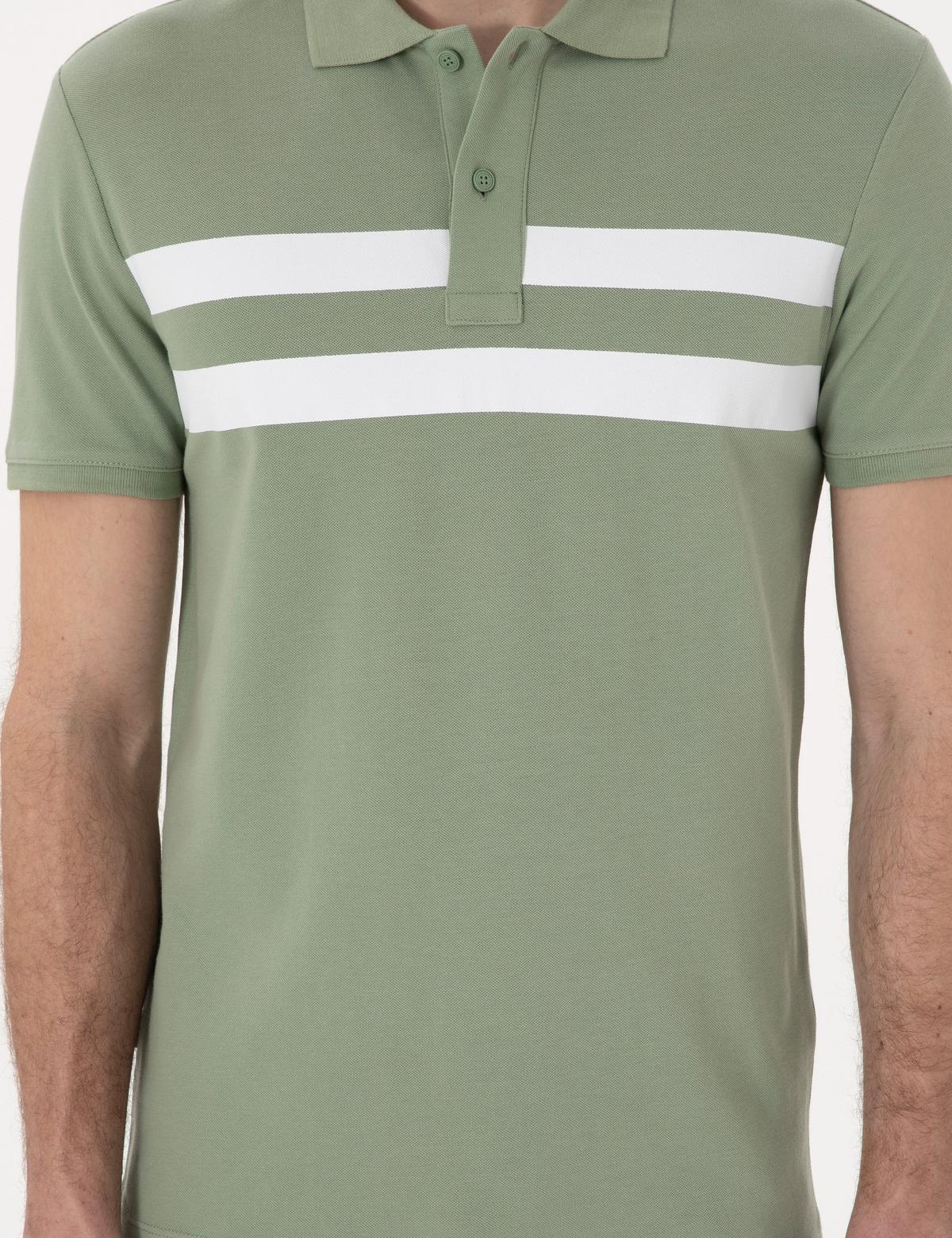 Yeşil Slim Fit Tişört - 50310154026