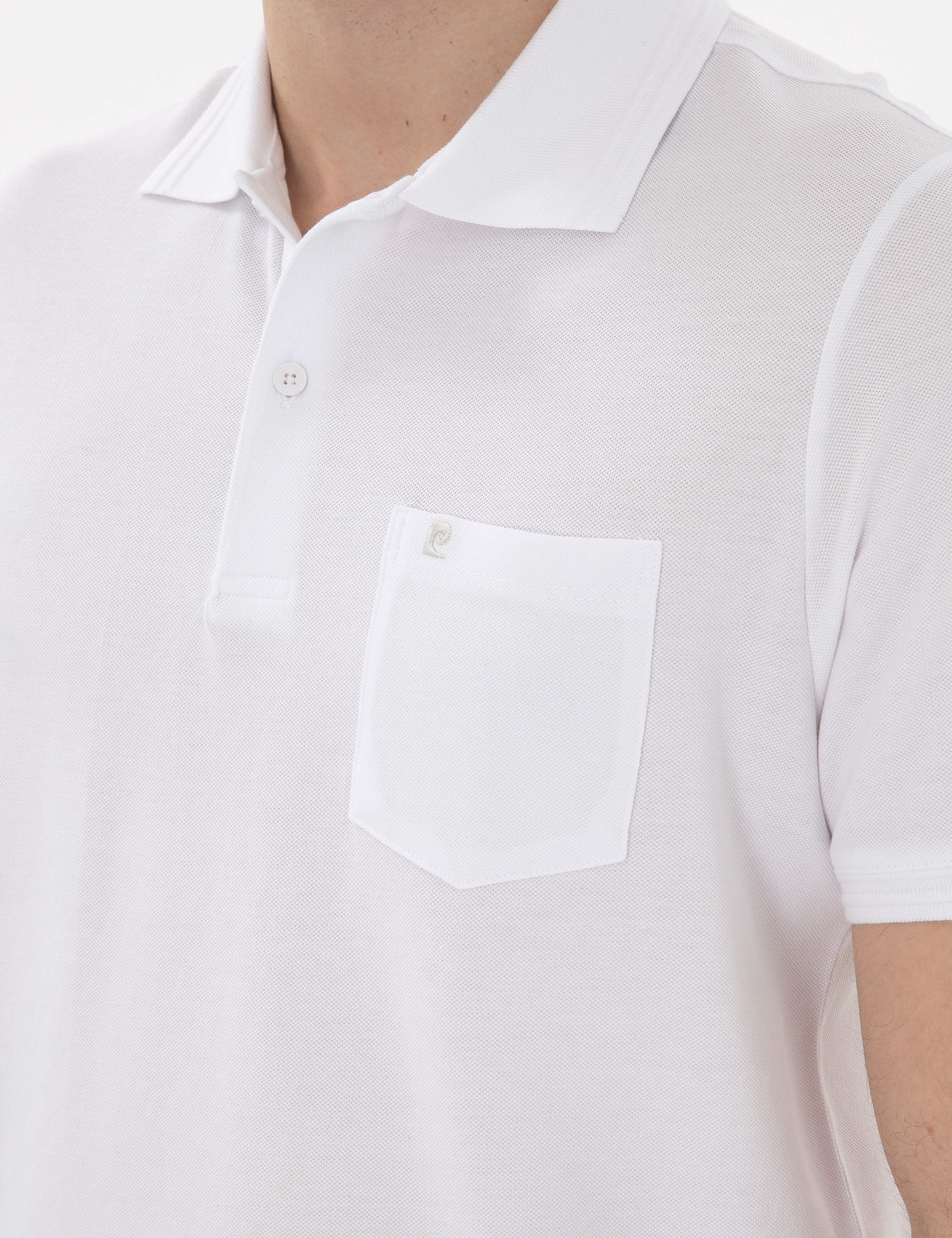 Beyaz Regular Fit %100 Pamuk Cepli Düğmeli Polo Yaka Basic Tişört