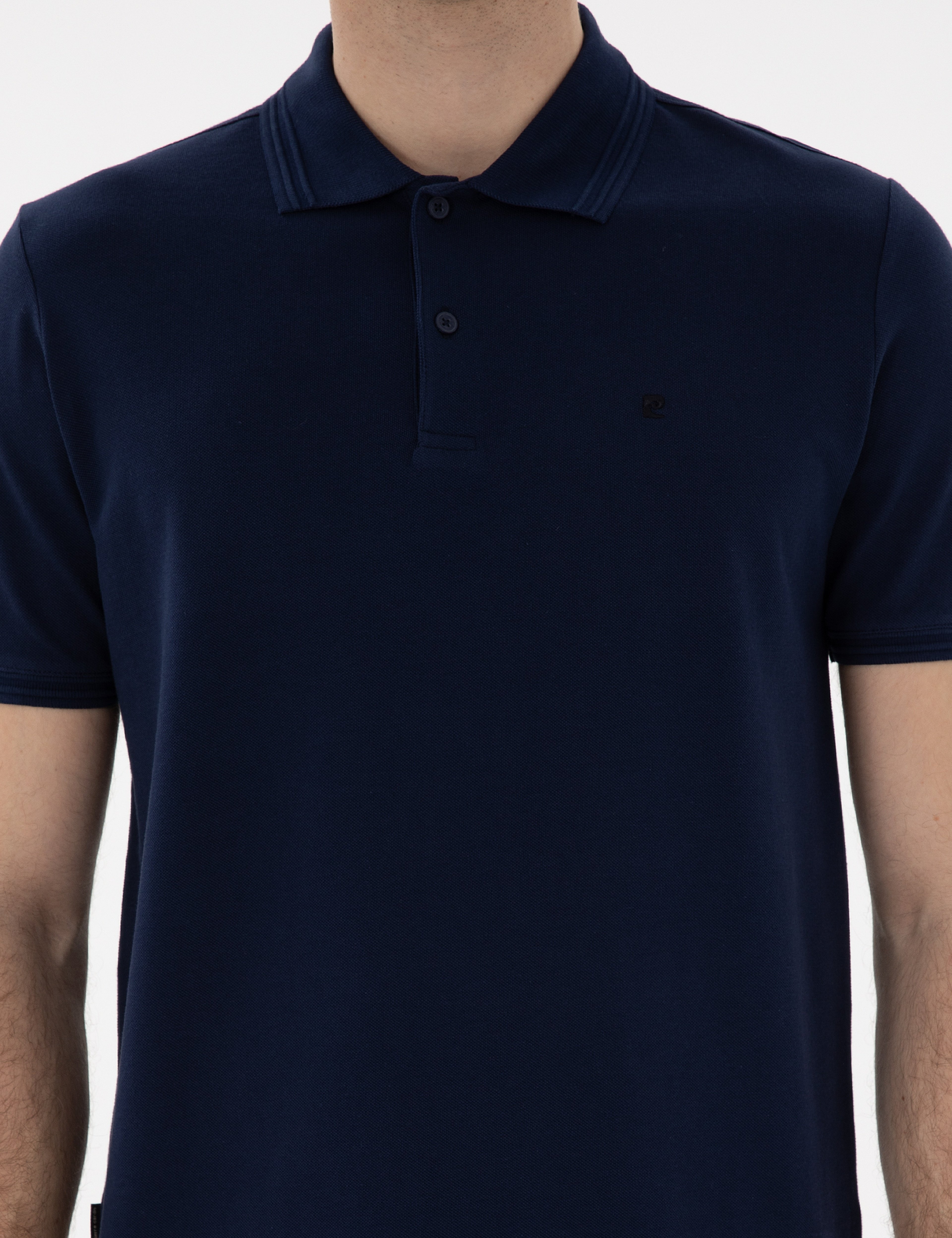Lacivert Regular Fit %100 Pamuk Polo Yaka Basic Tişört