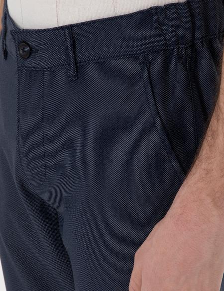 Lacivert Slim Fit Beli Lastikli Kanvas Pantolon - 50308092179