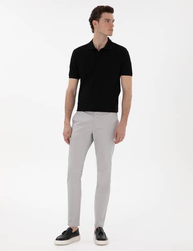 Siyah Regular Fit %100 Pamuk Polo Yaka Basic Tişört