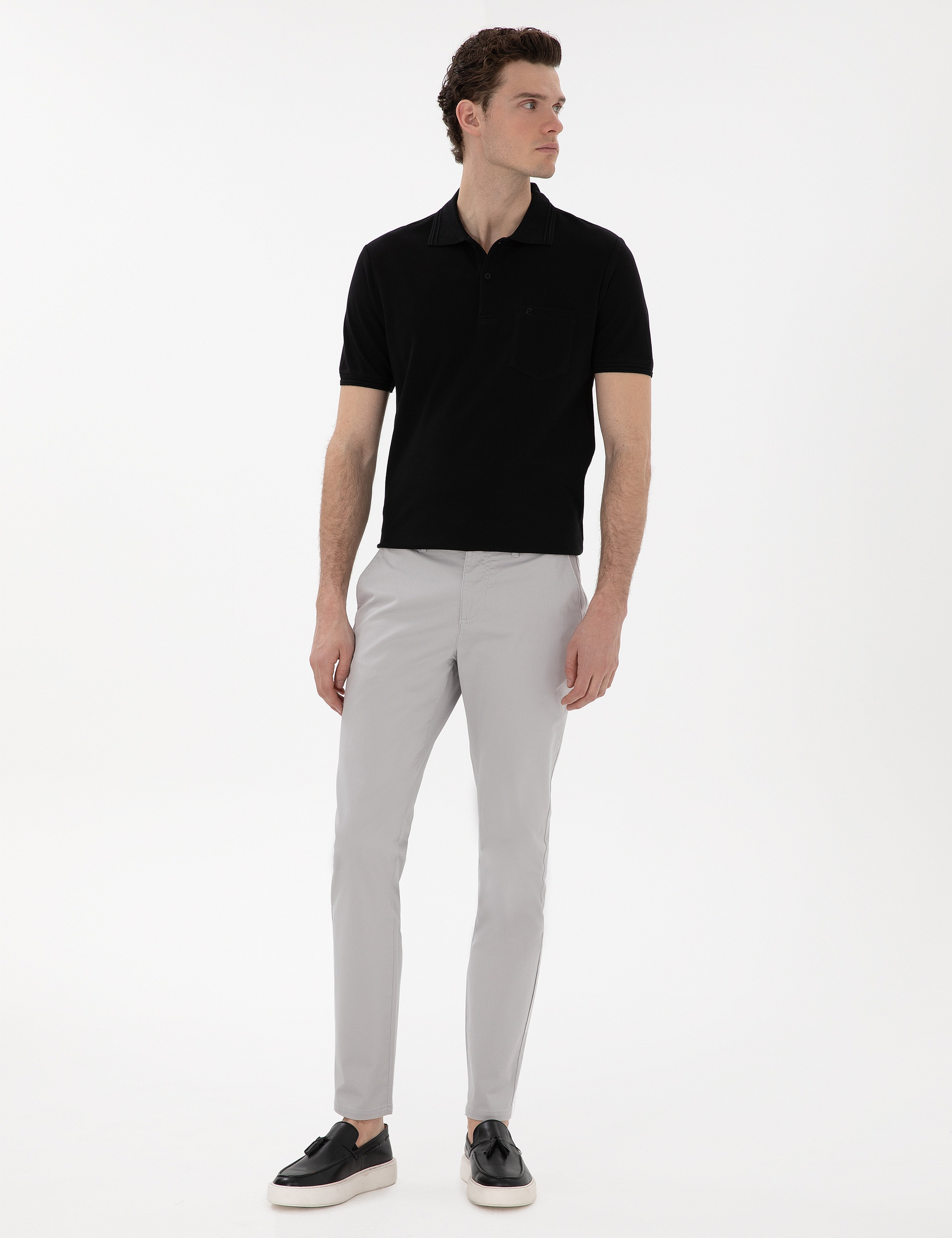Siyah Regular Fit %100 Pamuk Cepli Düğmeli Polo Yaka Basic Tişört