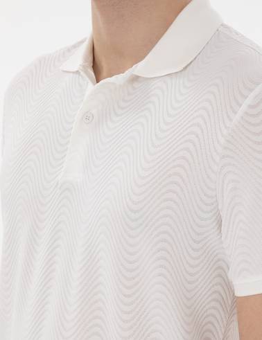 Beyaz Slim Fit Polo Yaka Tişört