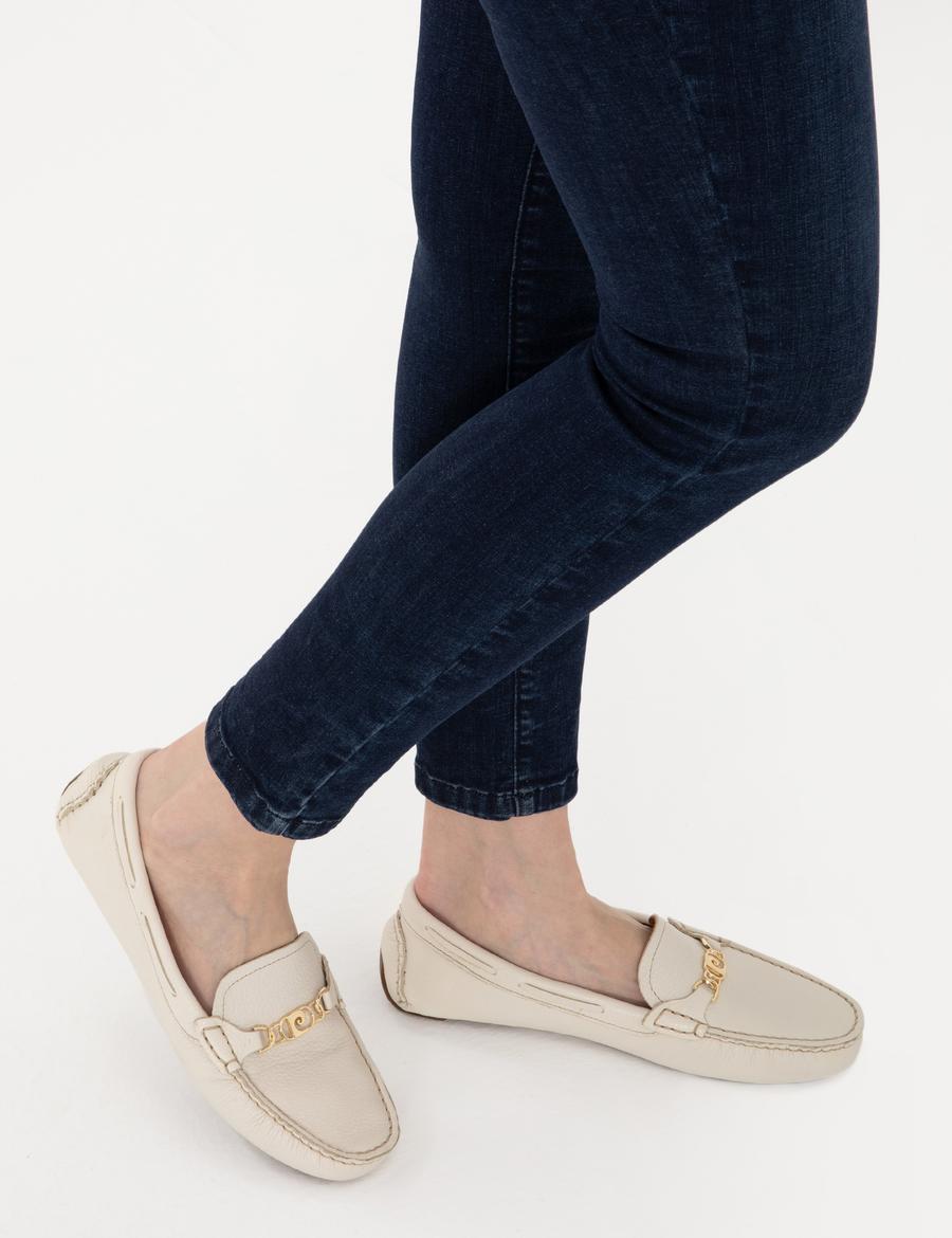 Ekru Deri Loafer
