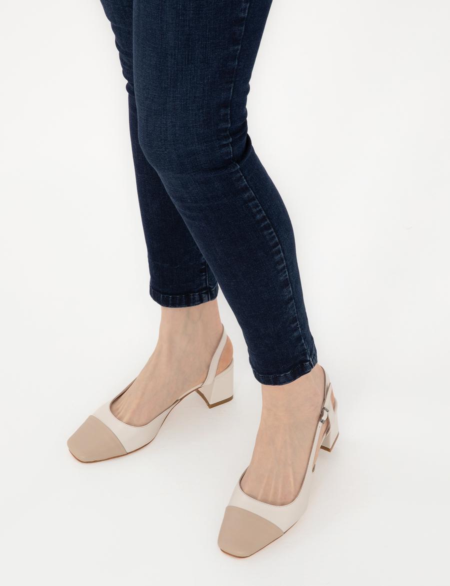 Bej Topuklu Ayakkabı