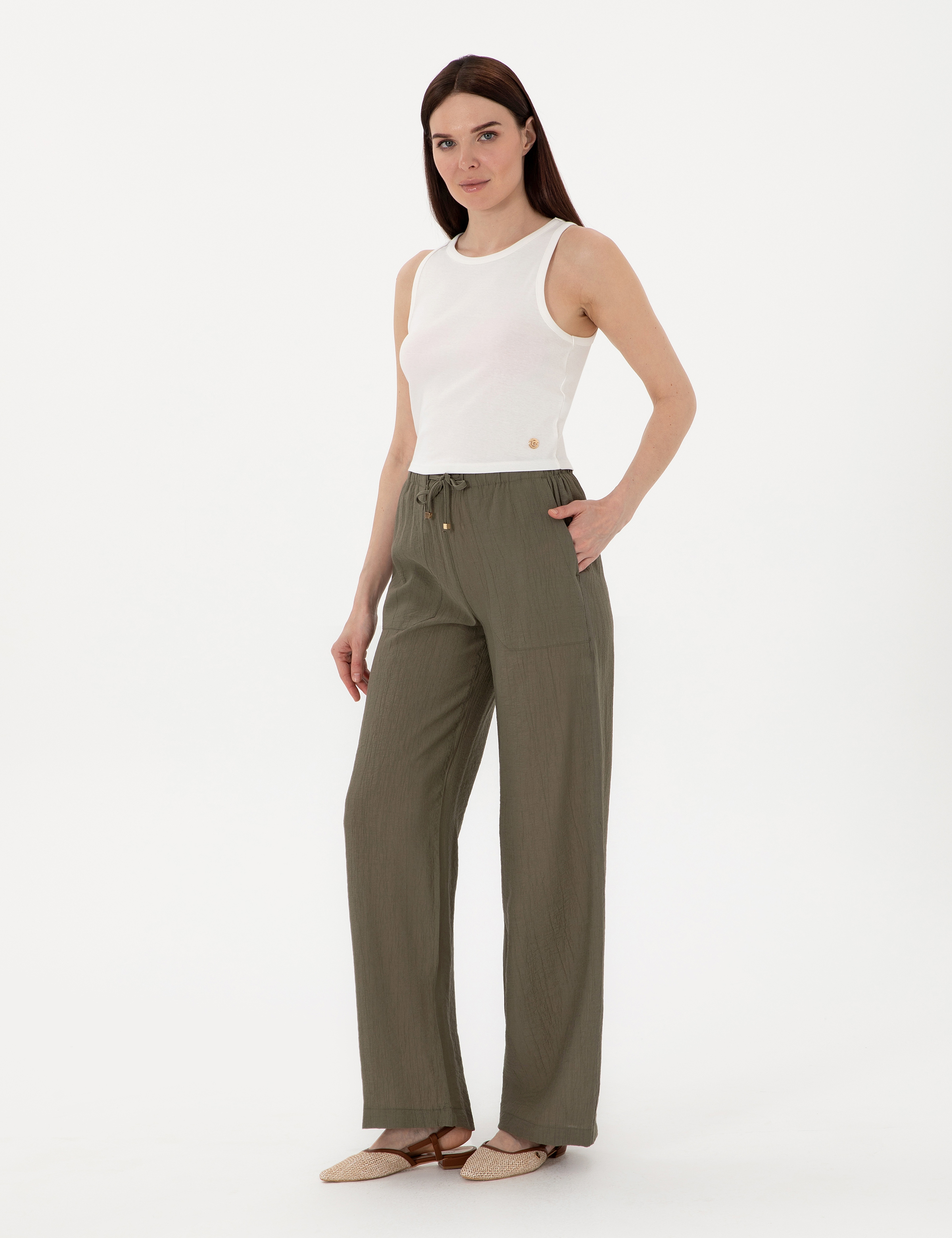 Haki Loose Fit Pantolon - Image 3