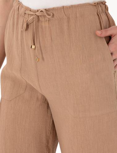 Bej Loose Fit Pantolon