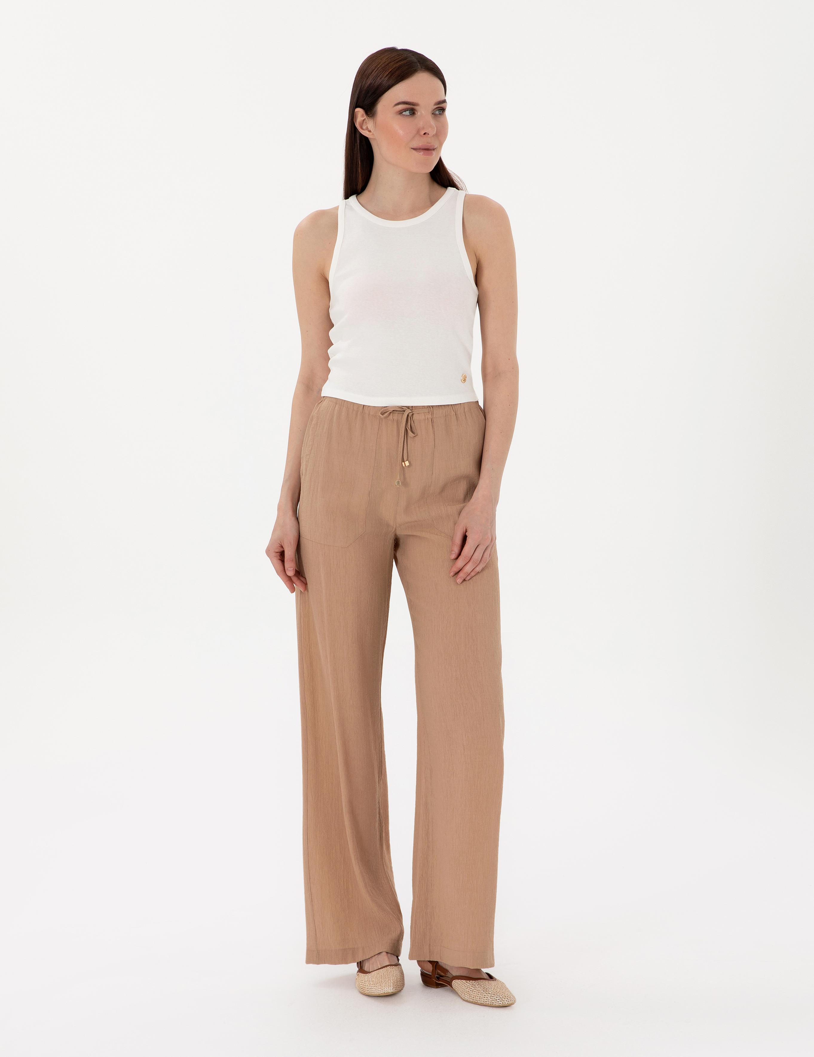 Bej Loose Fit Pantolon