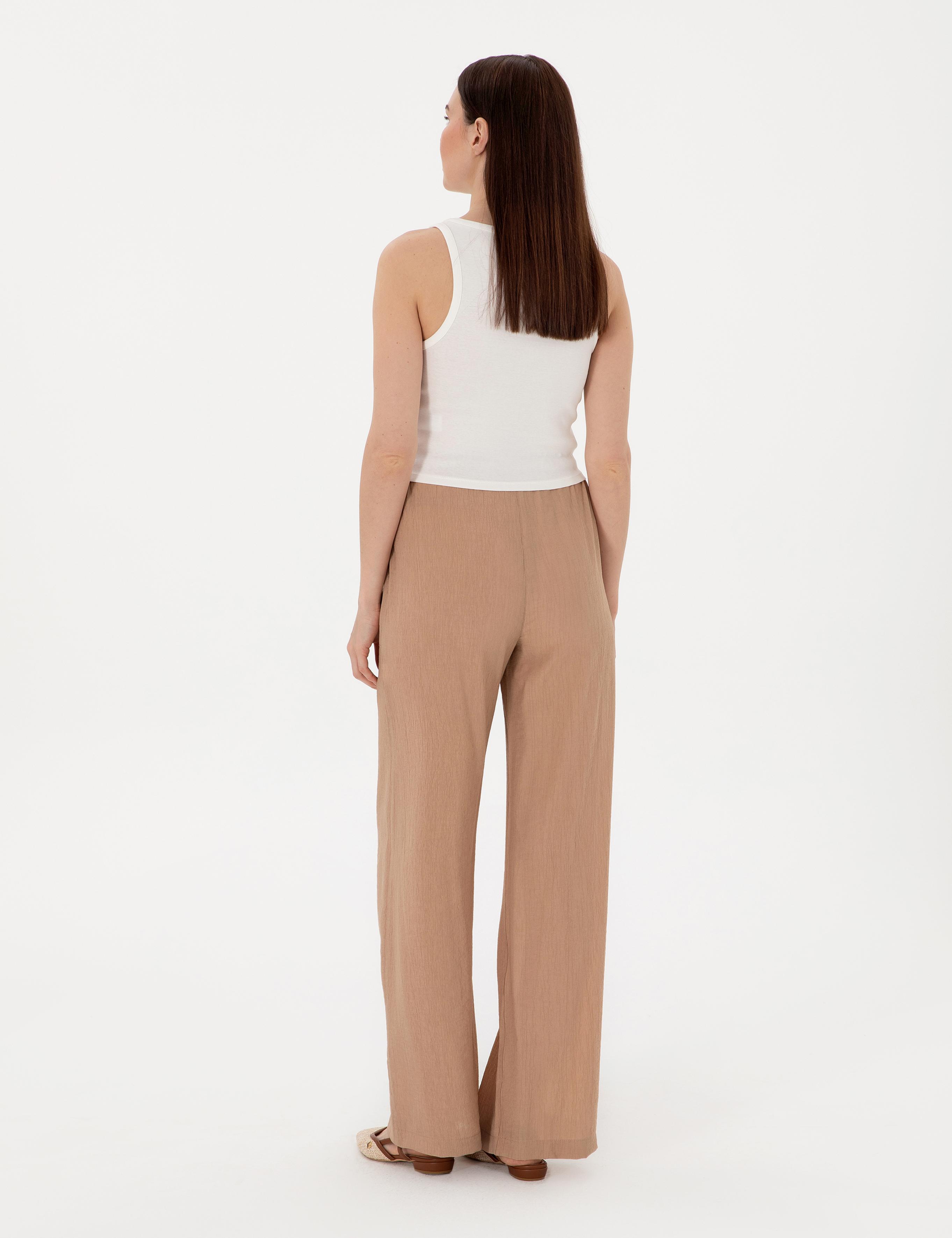 Bej Loose Fit Pantolon