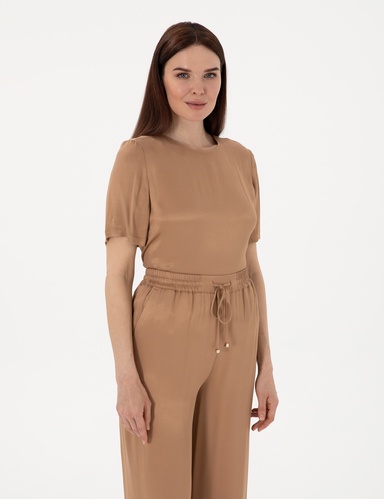 Kahverengi Comfort Fit Bluz