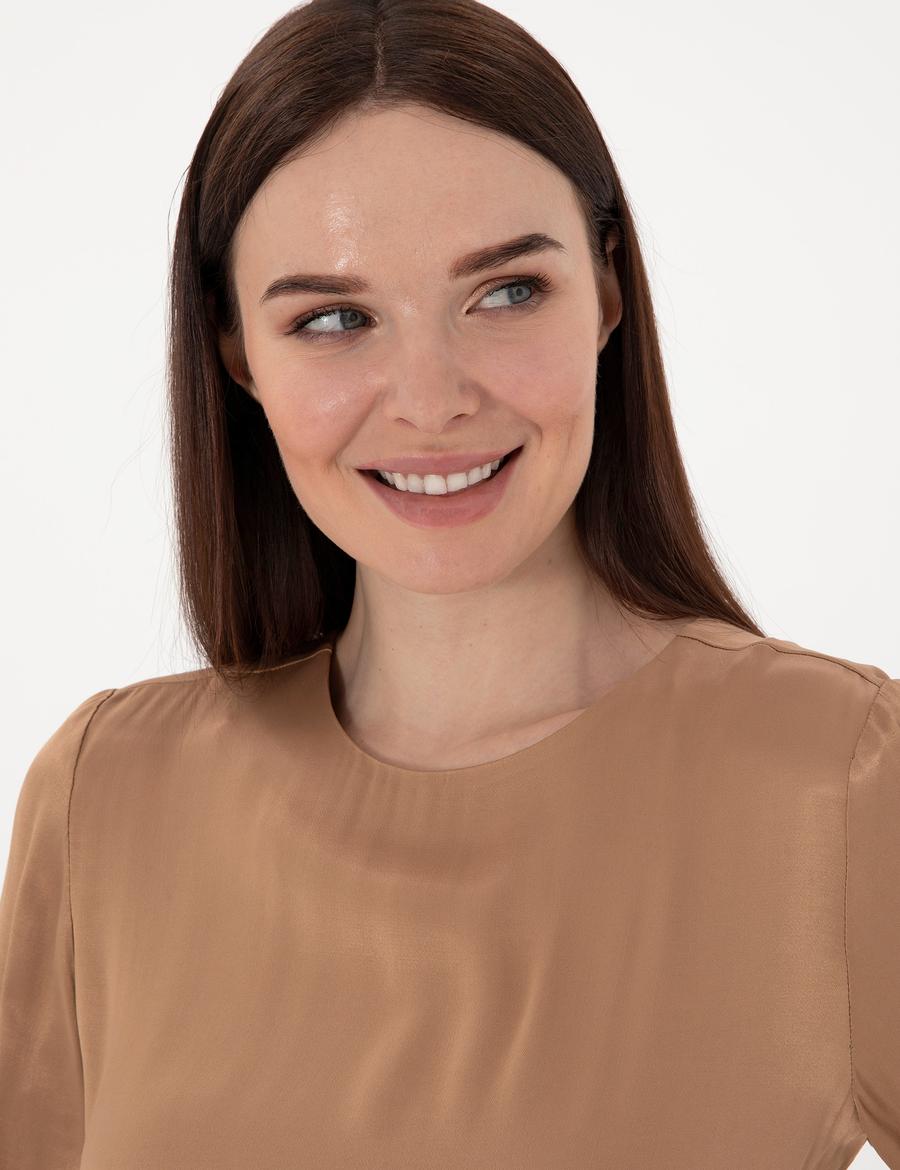 Kahverengi Comfort Fit Bluz