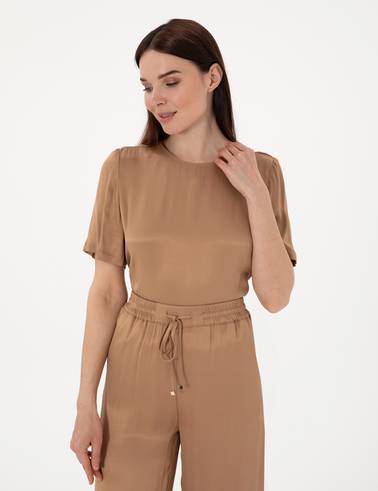 Kahverengi Comfort Fit Bluz