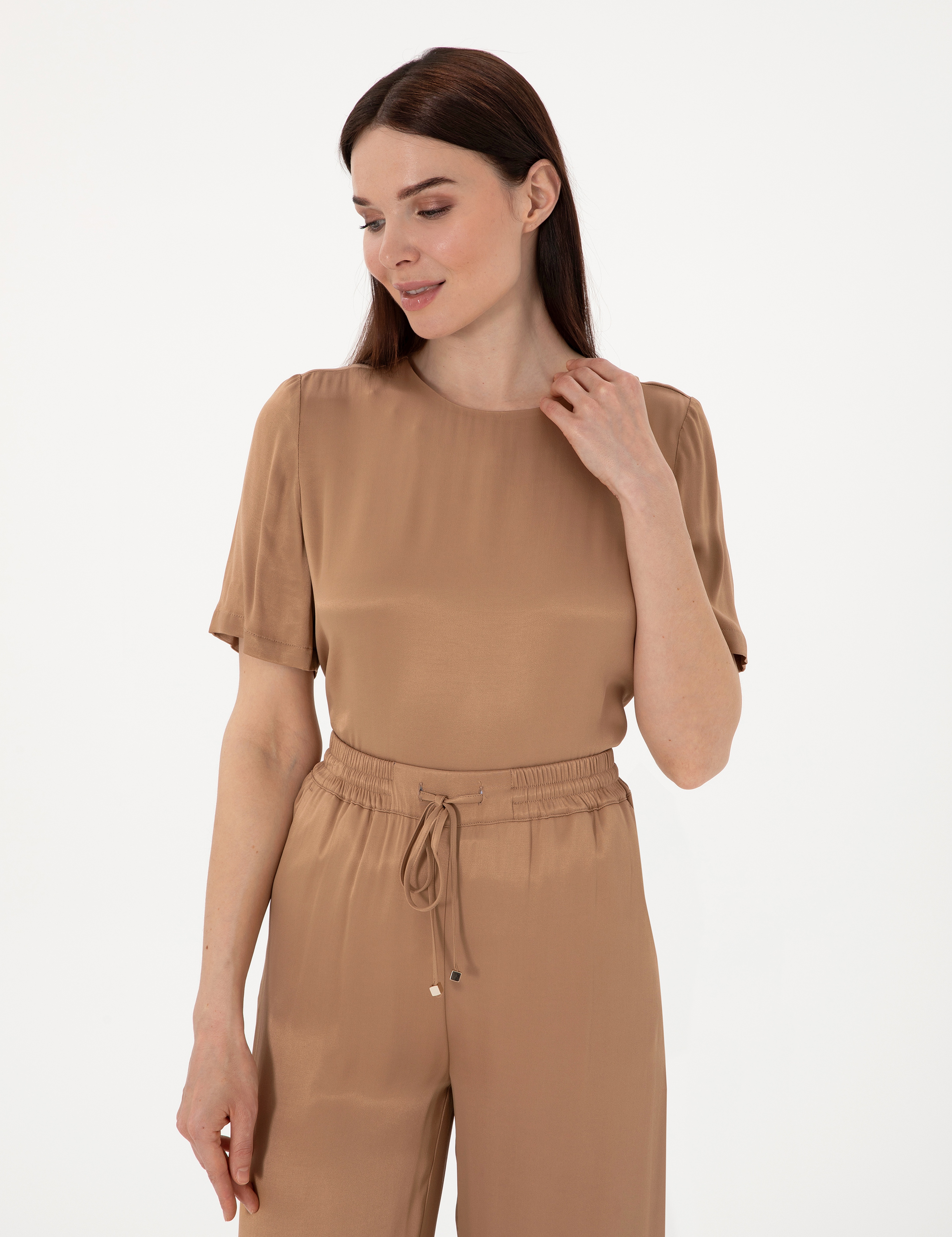 Kahverengi Comfort Fit Bluz - Image 3